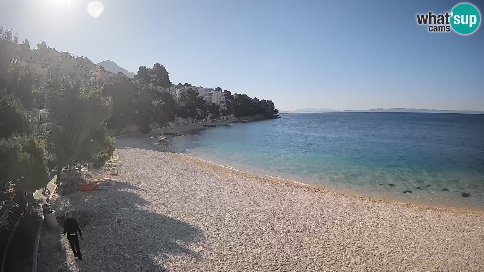 Webcam Lučica Strand Beach Brela – Liveblick von der Adriaküste