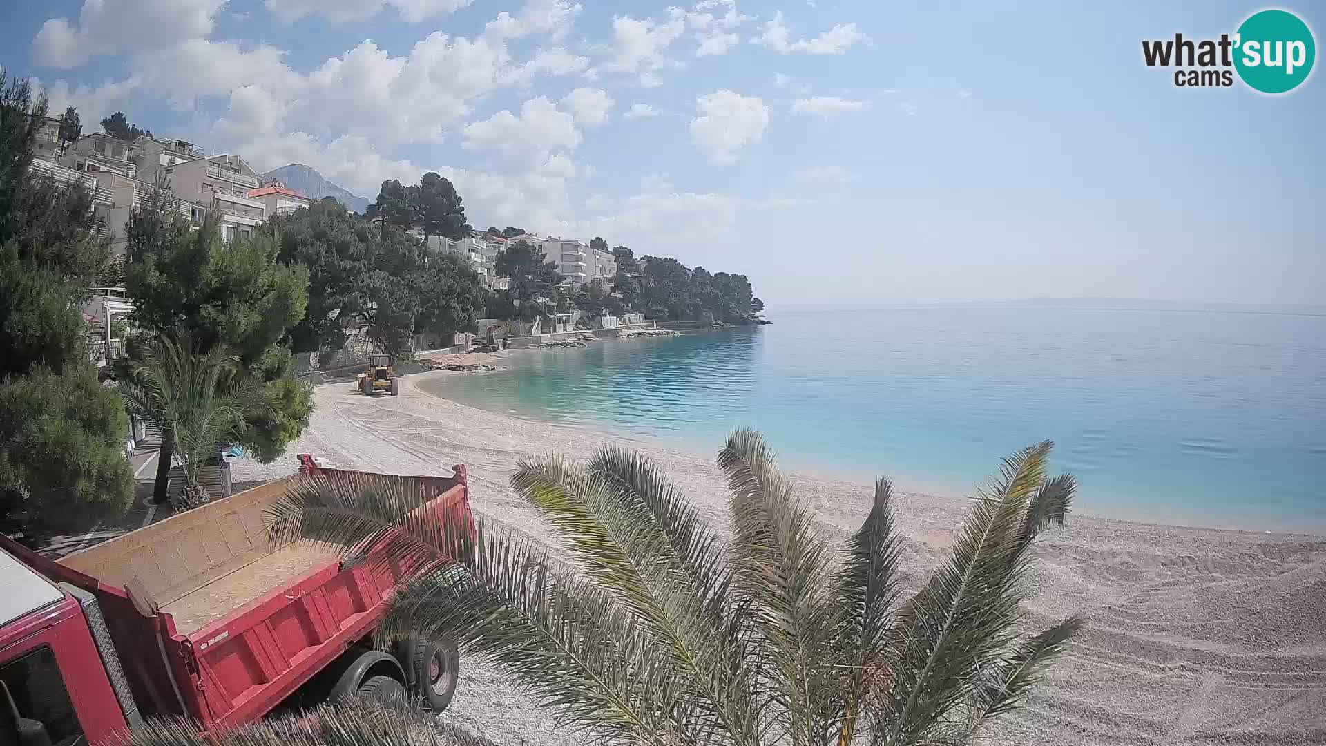 Web kamera Plaža Lučica Brela – Pogled uživo na jadransku obalu