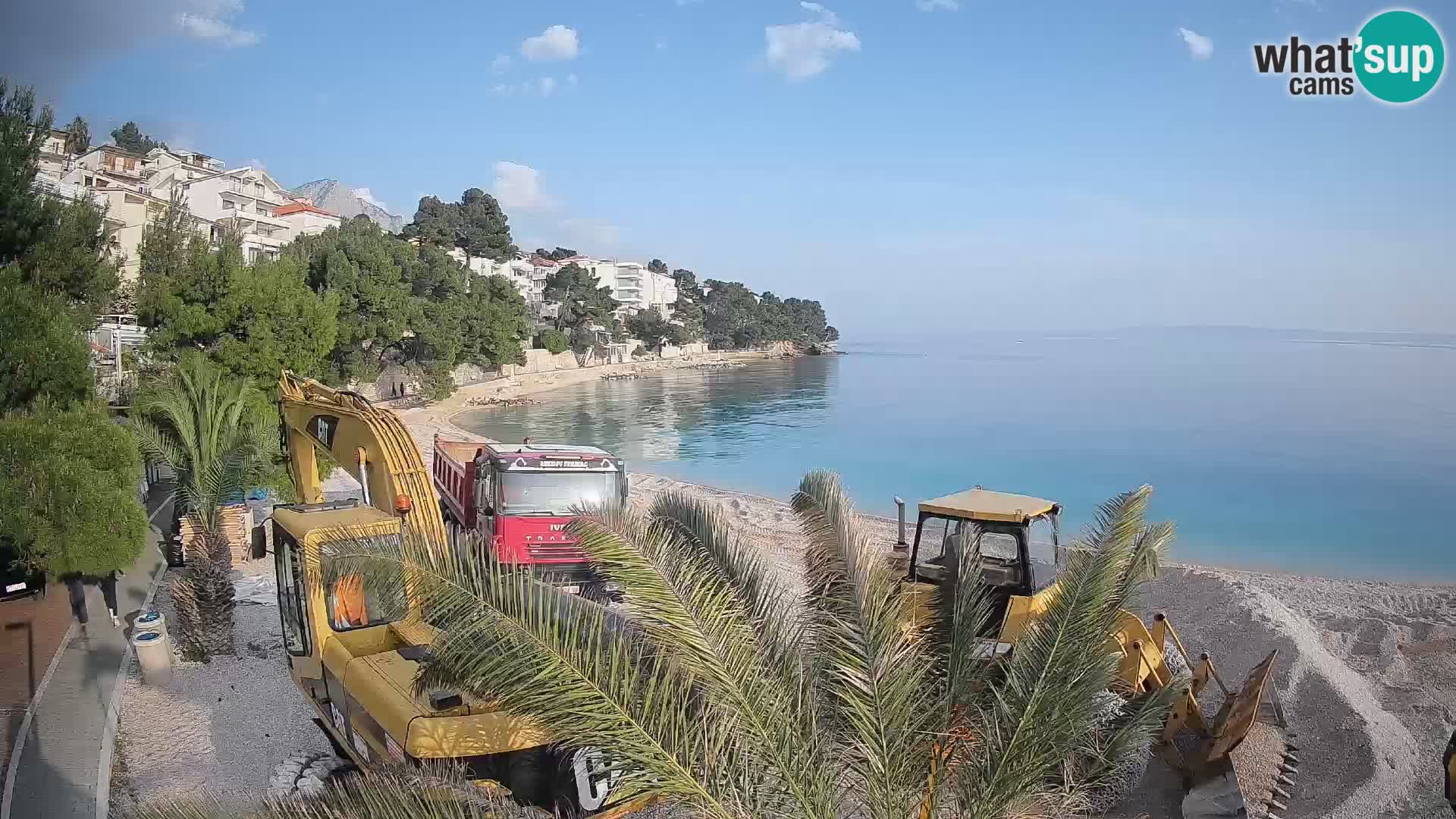 Webcam Lučica Strand Beach Brela – Liveblick von der Adriaküste