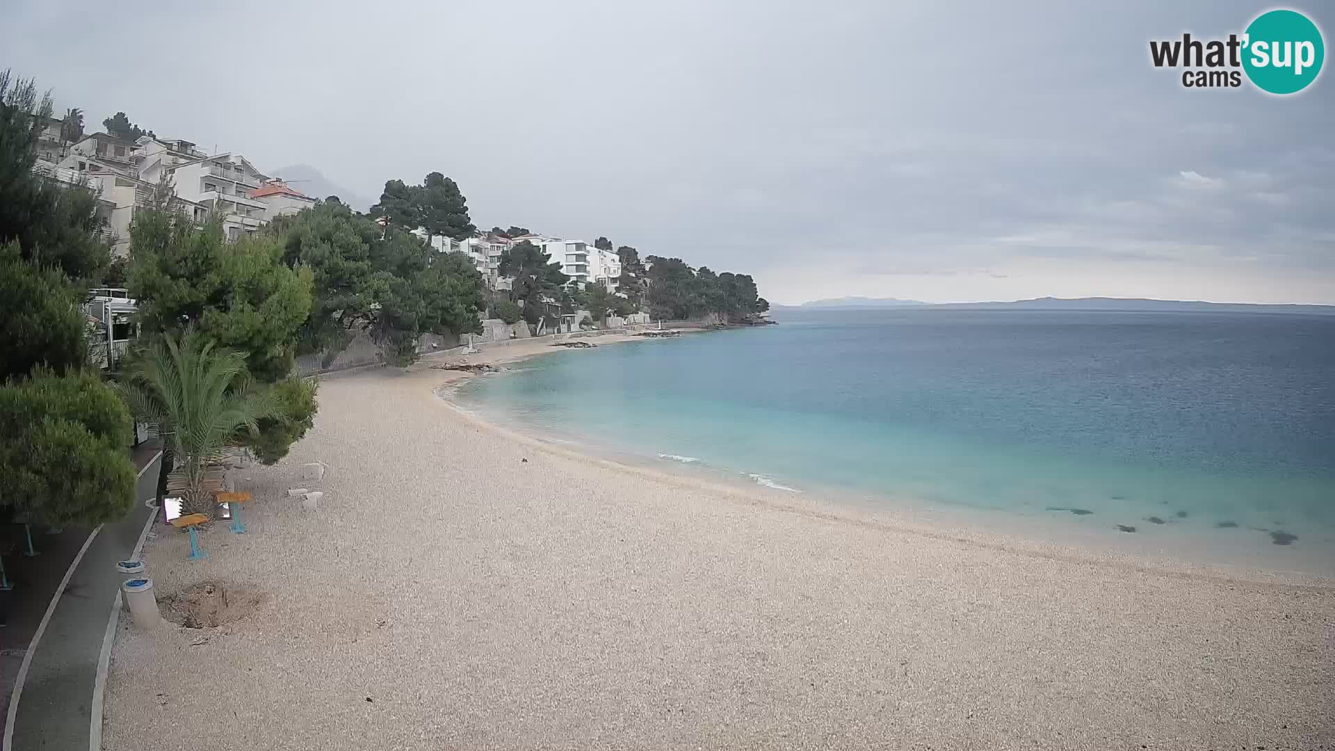 Webcam Playa Lučica Brela – Vista en directo de la costa adriática