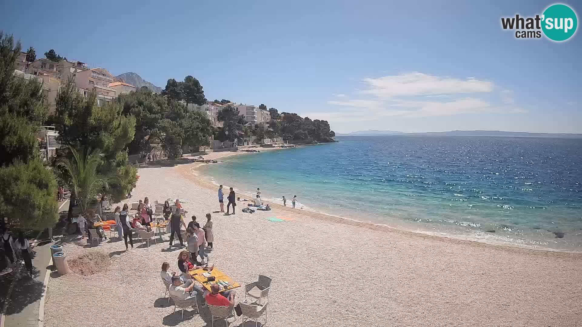 Webcam Lučica Strand Beach Brela – Liveblick von der Adriaküste