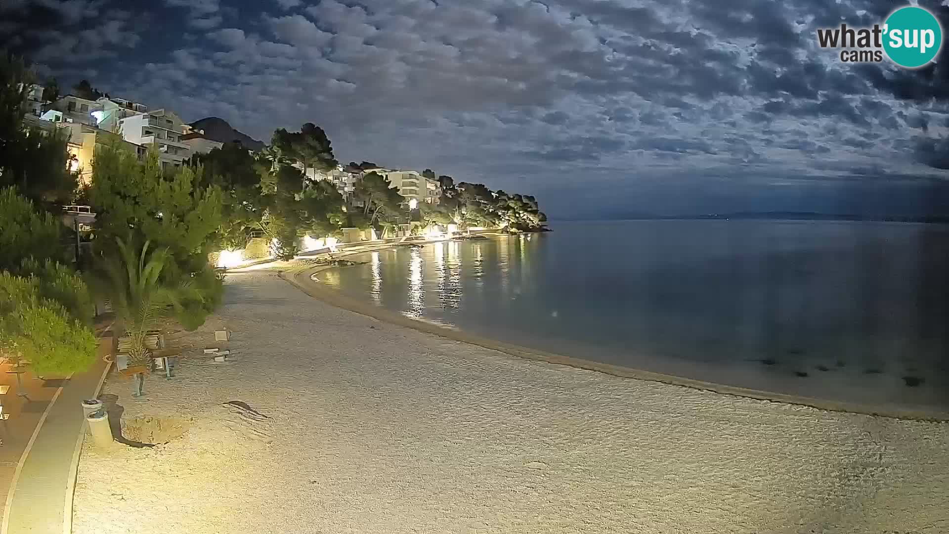 Webcam Plage Lučica Brela – Vue en direct sur la côte adriatique