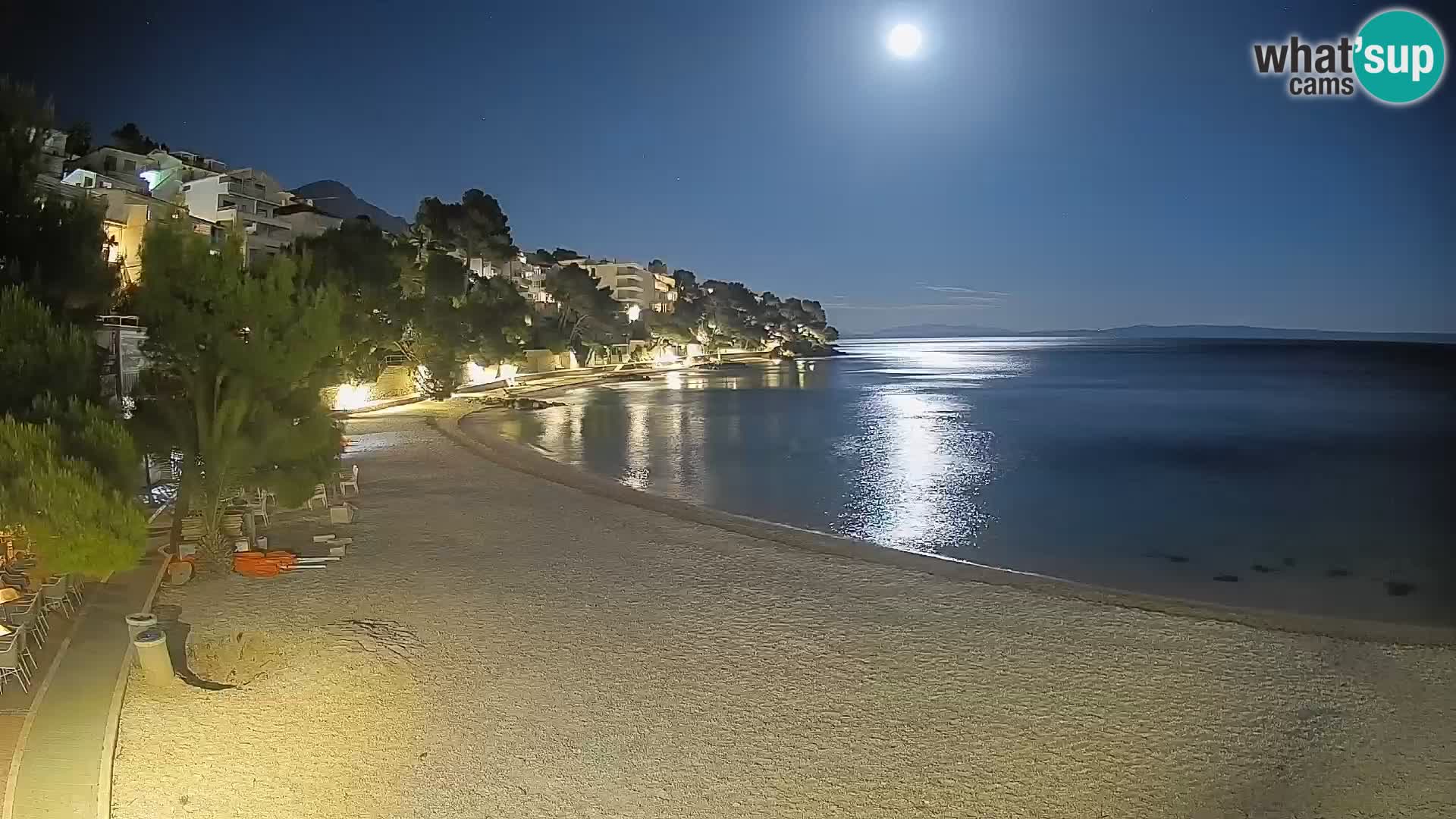 Web kamera Plaža Lučica Brela – Pogled uživo na jadransku obalu