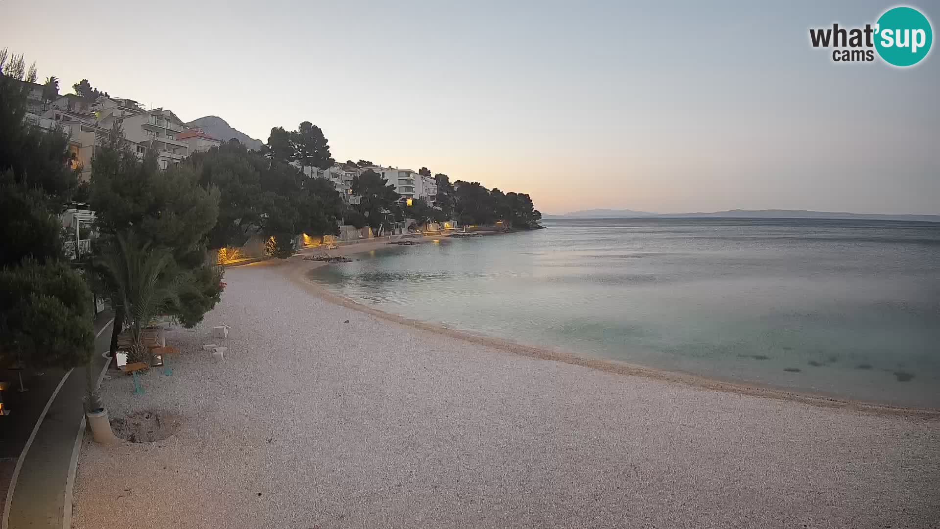Webcam Spiaggia Lučica Brela – Vista live sulla costa adriatica