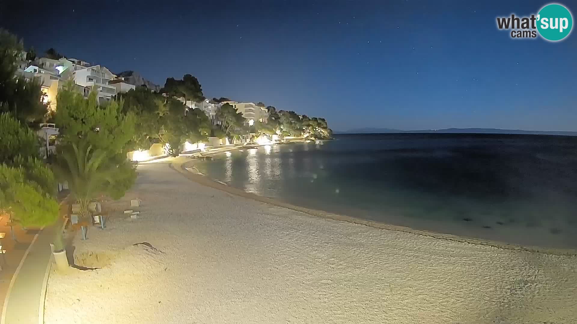 Webcam Lučica Strand Beach Brela – Liveblick von der Adriaküste