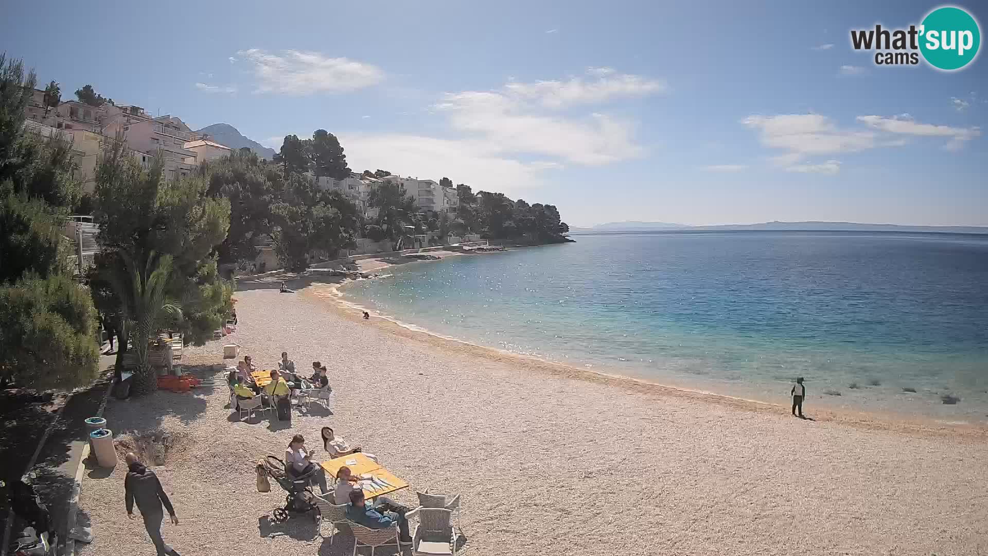 Webcam Lučica Strand Beach Brela – Liveblick von der Adriaküste