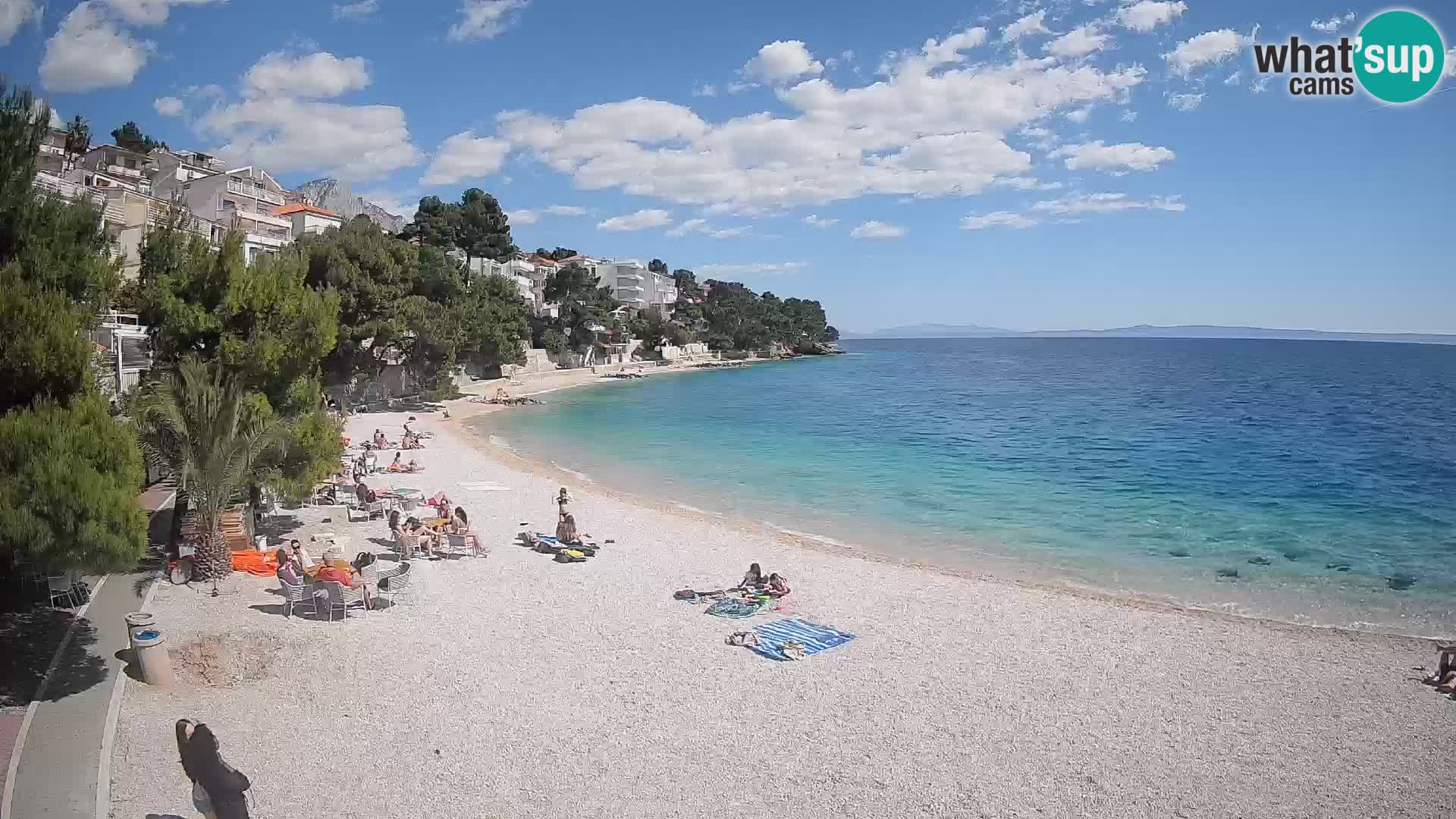 Webcam Plage Lučica Brela – Vue en direct sur la côte adriatique