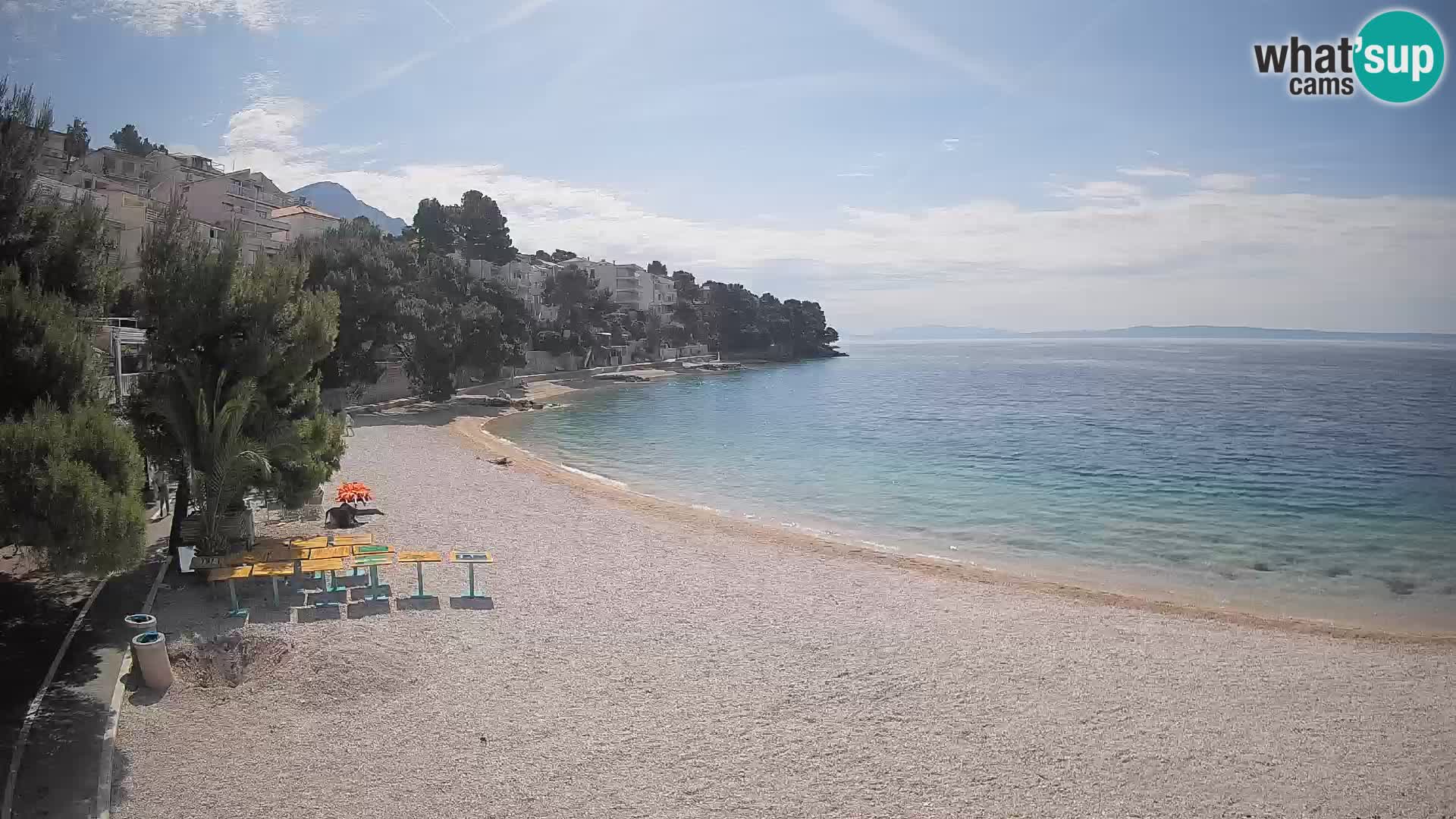Webcam Lučica Strand Beach Brela – Liveblick von der Adriaküste