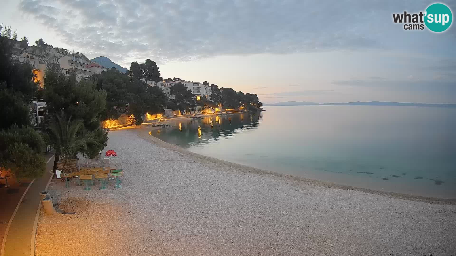 Webcam Spiaggia Lučica Brela – Vista live sulla costa adriatica