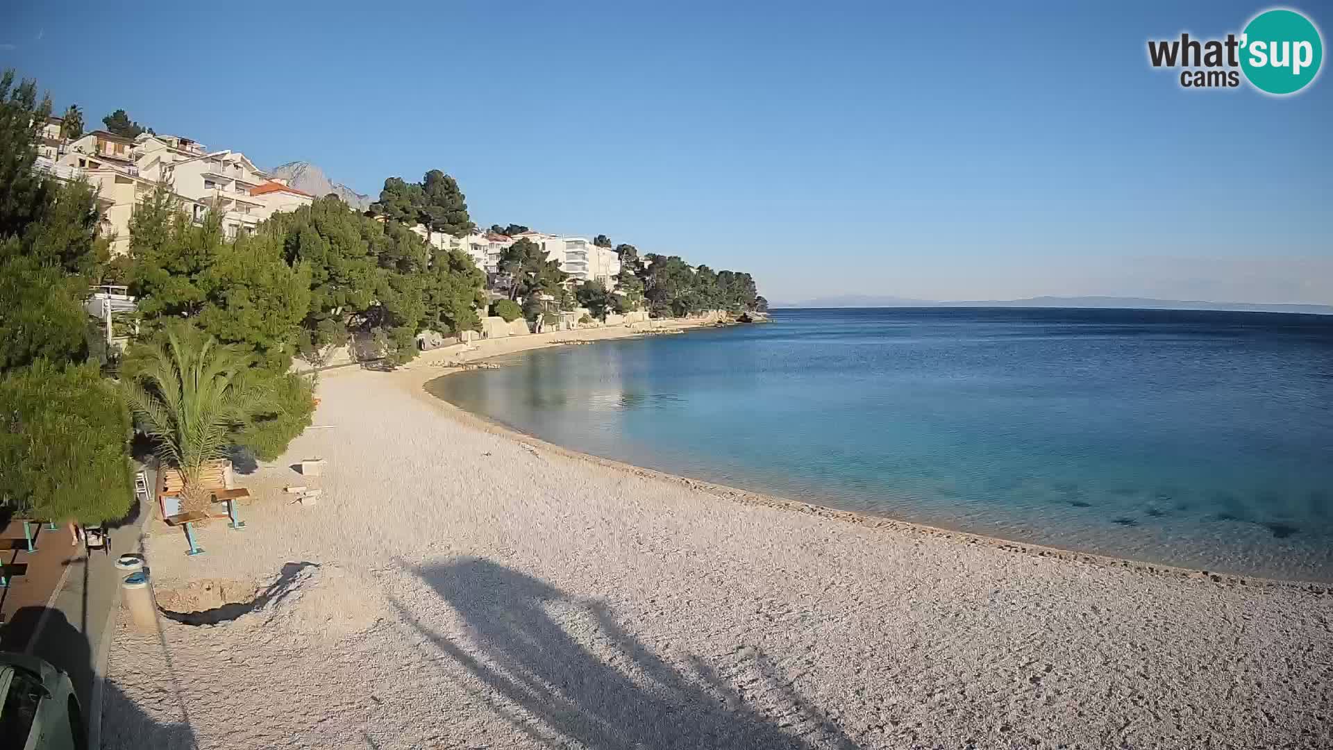 Webcam Lučica Strand Beach Brela – Liveblick von der Adriaküste