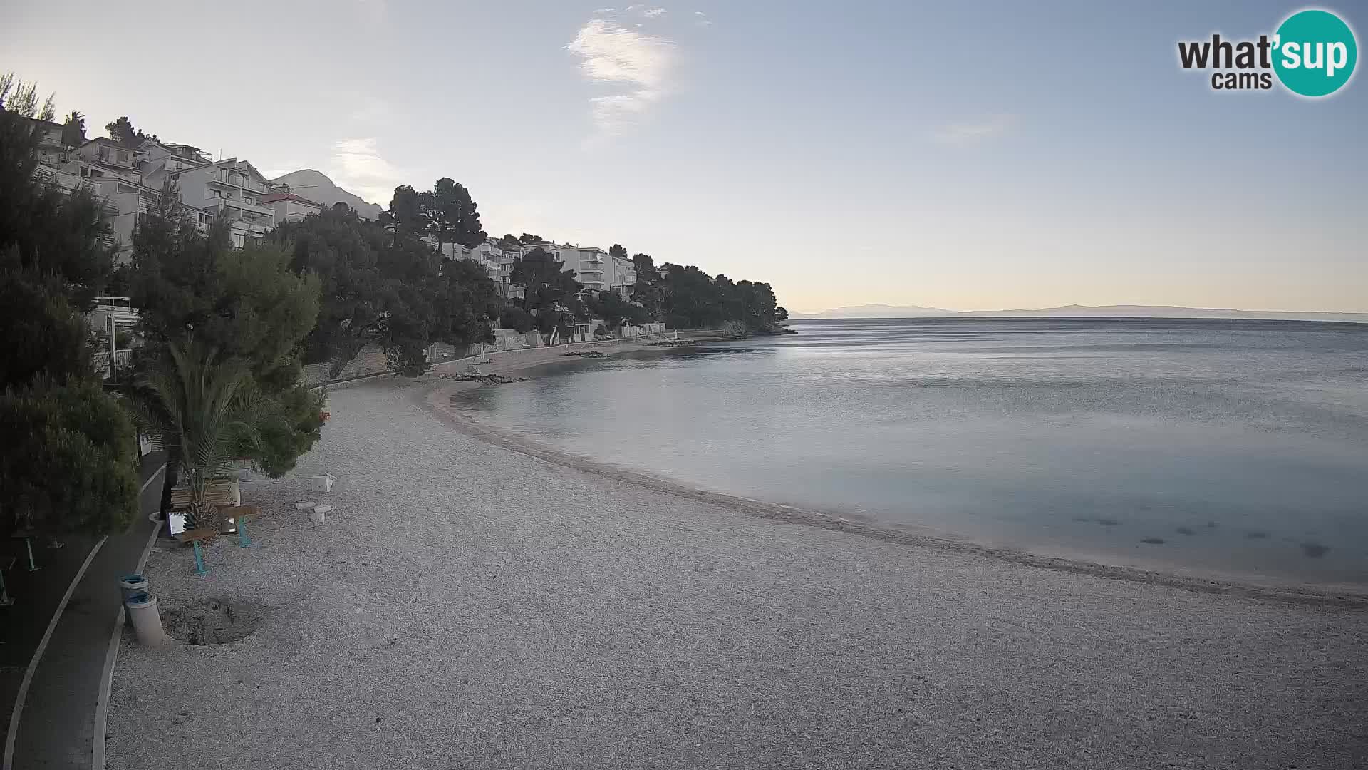 Webcam Lučica Strand Beach Brela – Liveblick von der Adriaküste