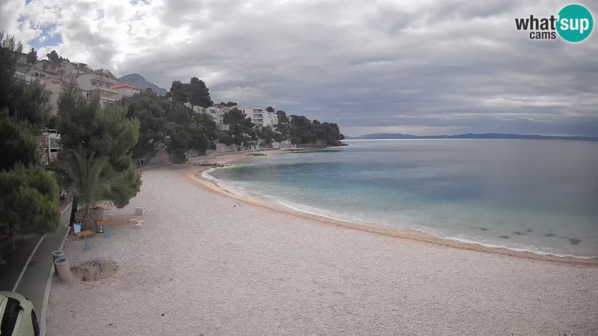 Spletna kamera Plaža Lučica Brela – Pogled v živo na Jadransko obalo