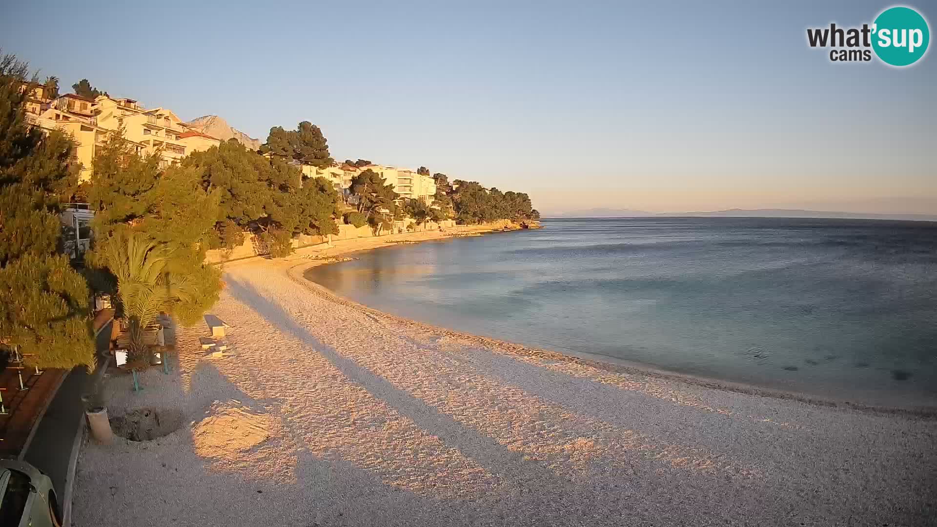 Webcam Lučica Strand Beach Brela – Liveblick von der Adriaküste