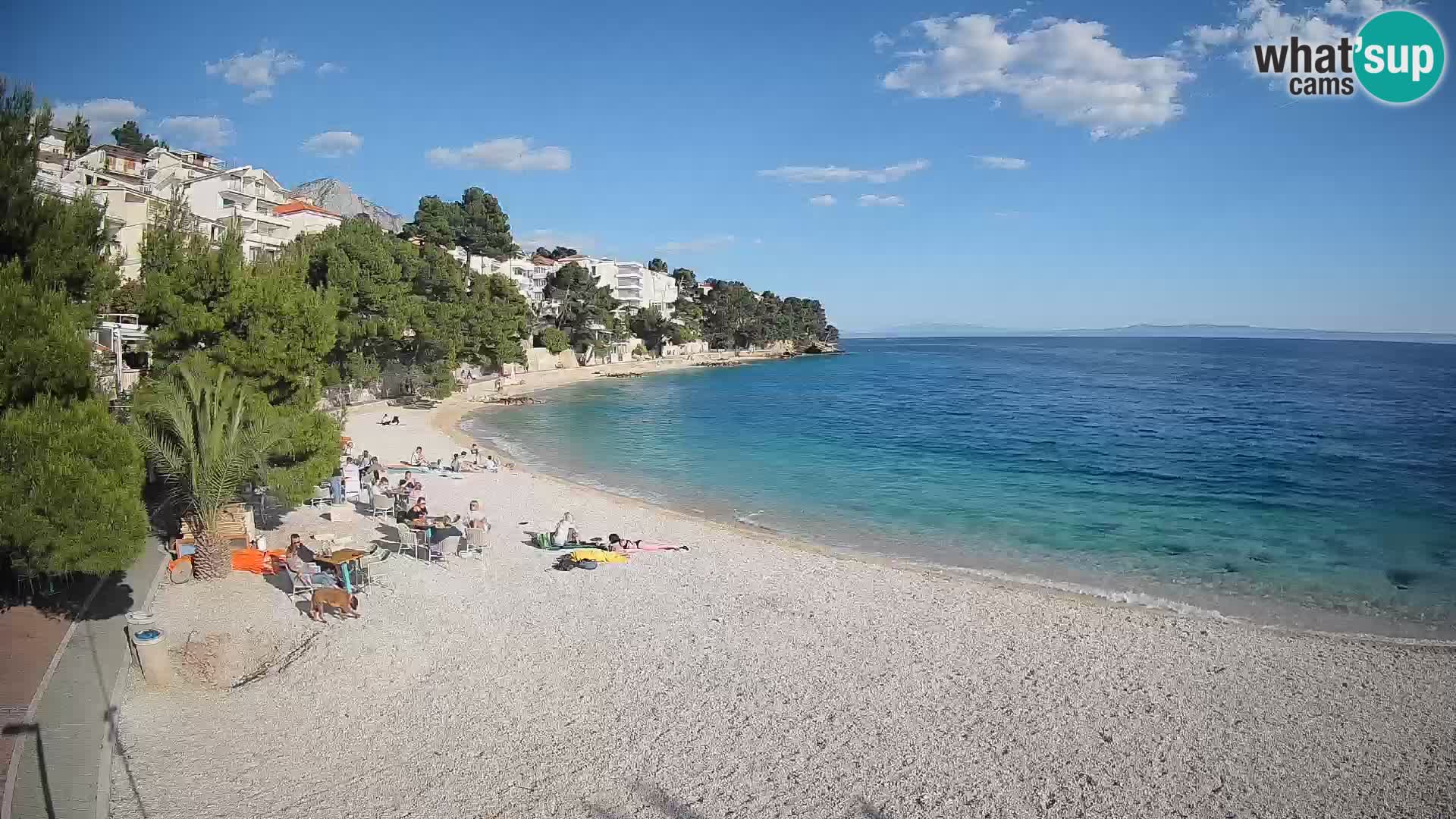 Web kamera Plaža Lučica Brela – Pogled uživo na jadransku obalu