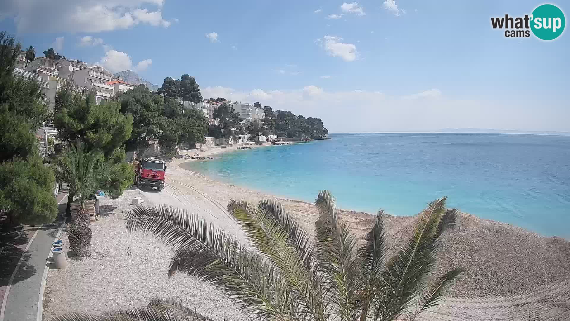 Webcam Lučica Strand Beach Brela – Liveblick von der Adriaküste