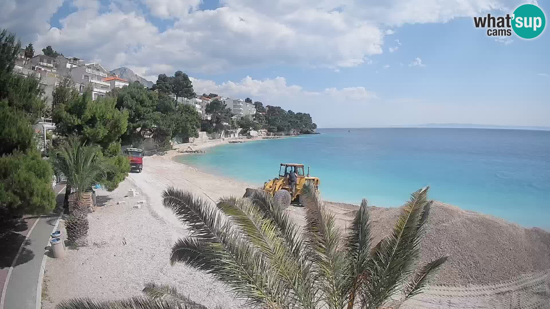 Web kamera Plaža Lučica Brela – Pogled uživo na jadransku obalu