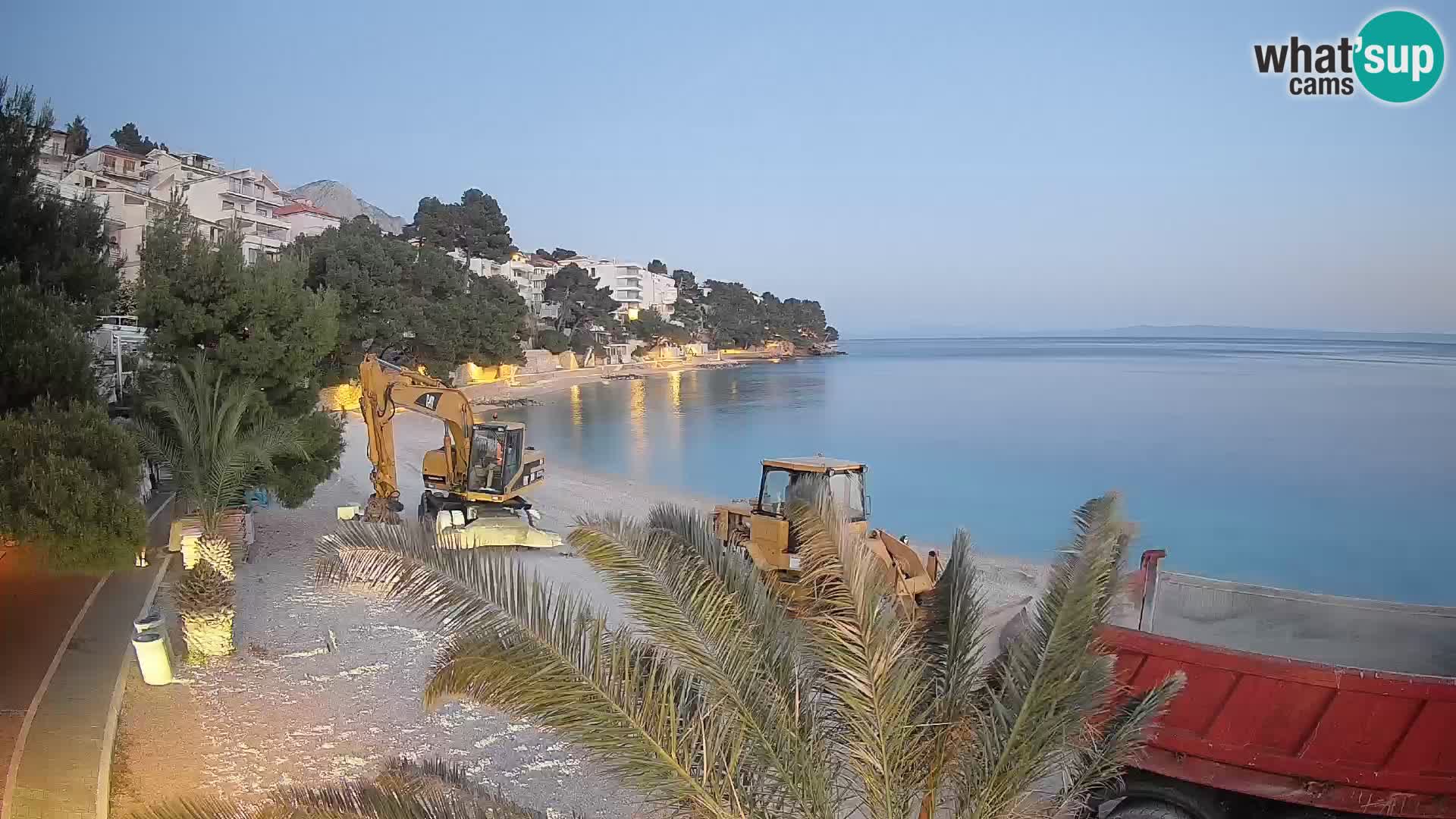 Webcam Plage Lučica Brela – Vue en direct sur la côte adriatique