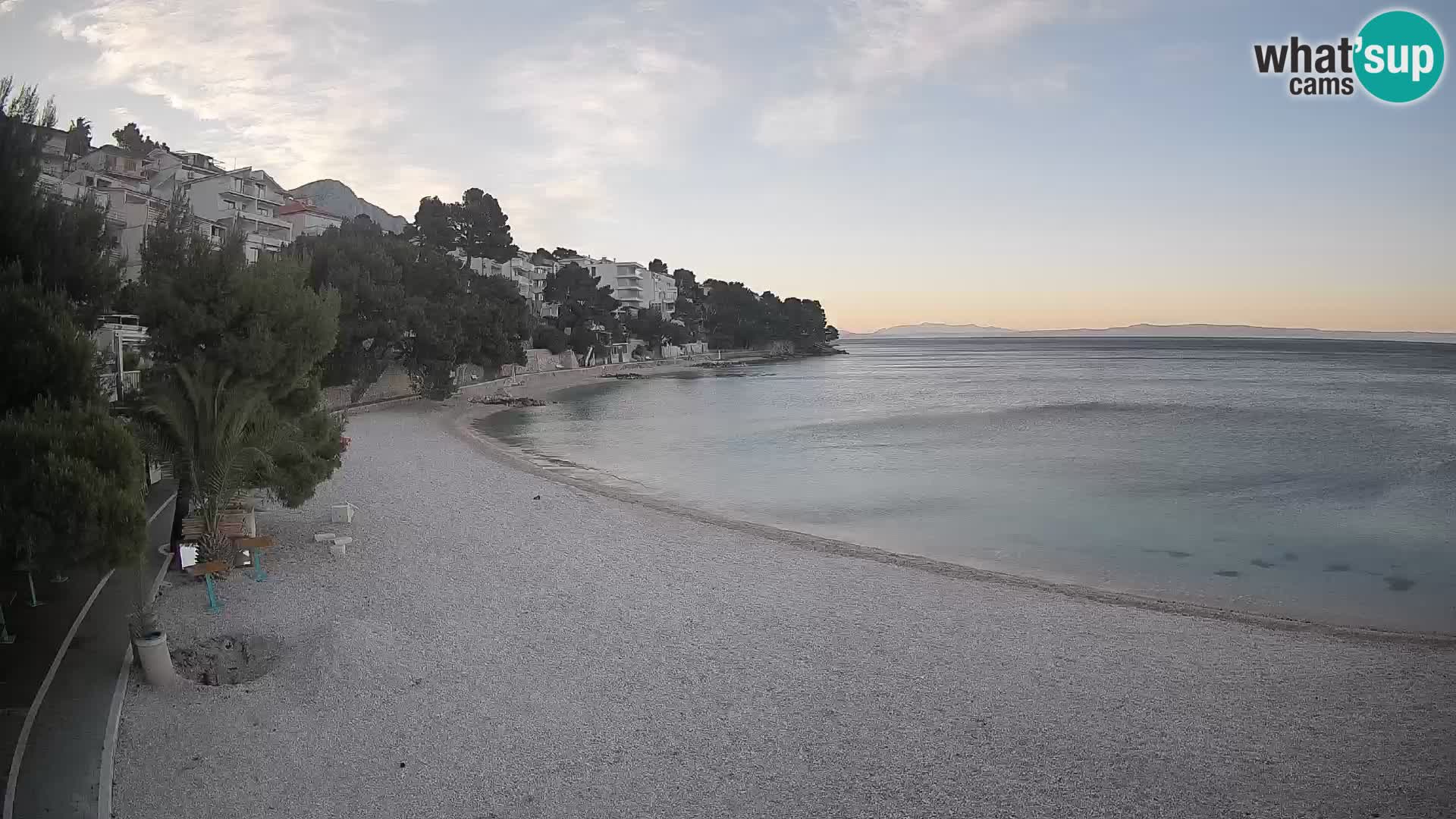 Webcam Playa Lučica Brela – Vista en directo de la costa adriática