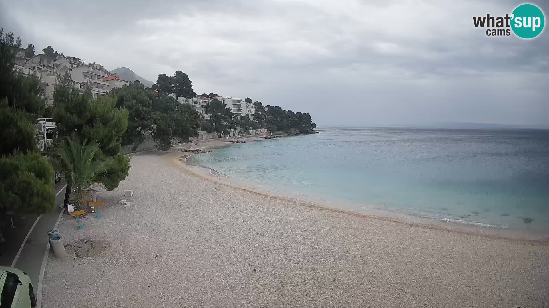 Spletna kamera Plaža Lučica Brela – Pogled v živo na Jadransko obalo