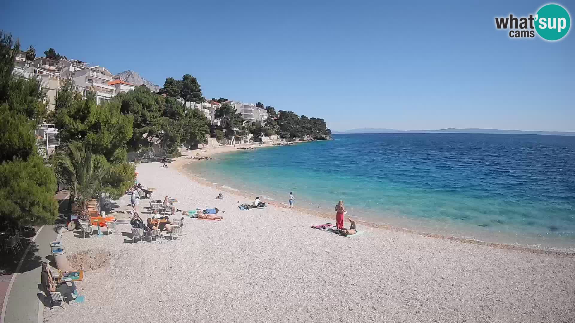 Webcam Spiaggia Lučica Brela – Vista live sulla costa adriatica