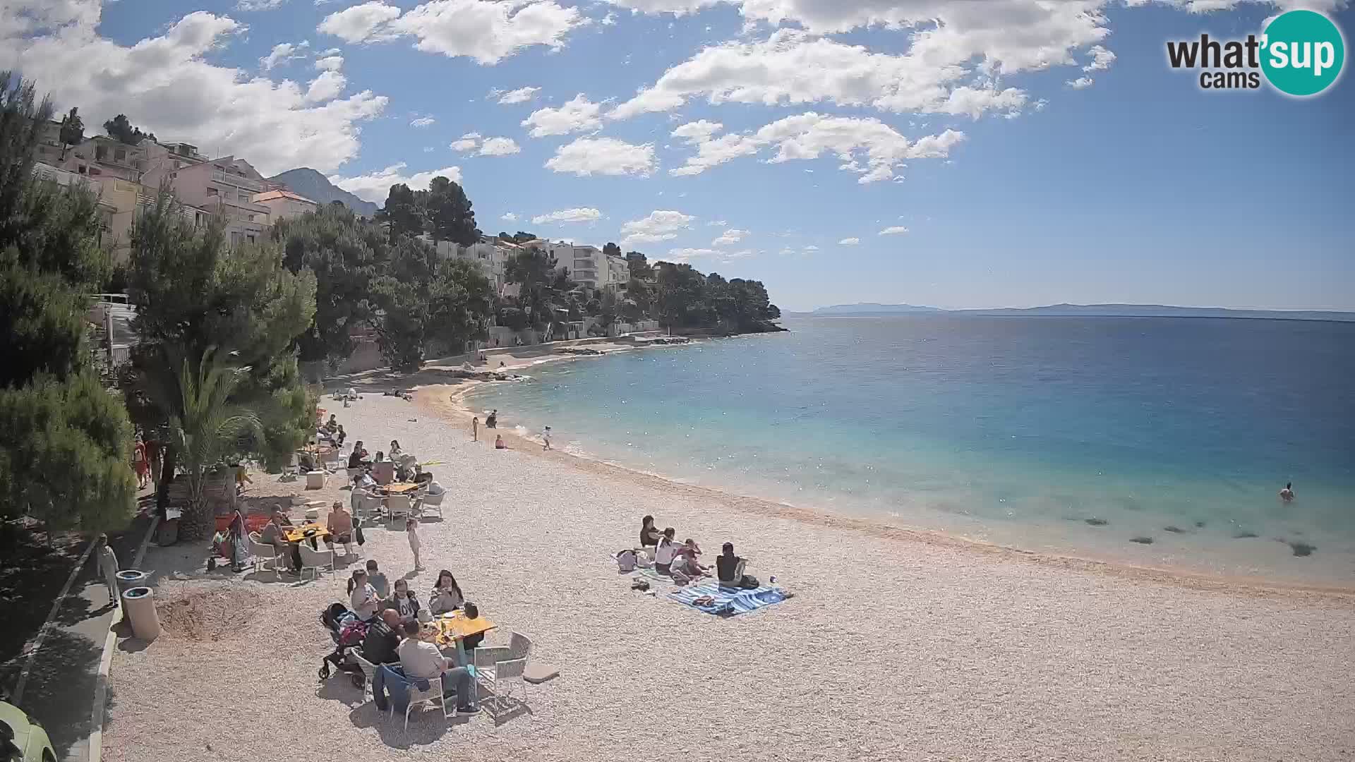 Webcam Plage Lučica Brela – Vue en direct sur la côte adriatique