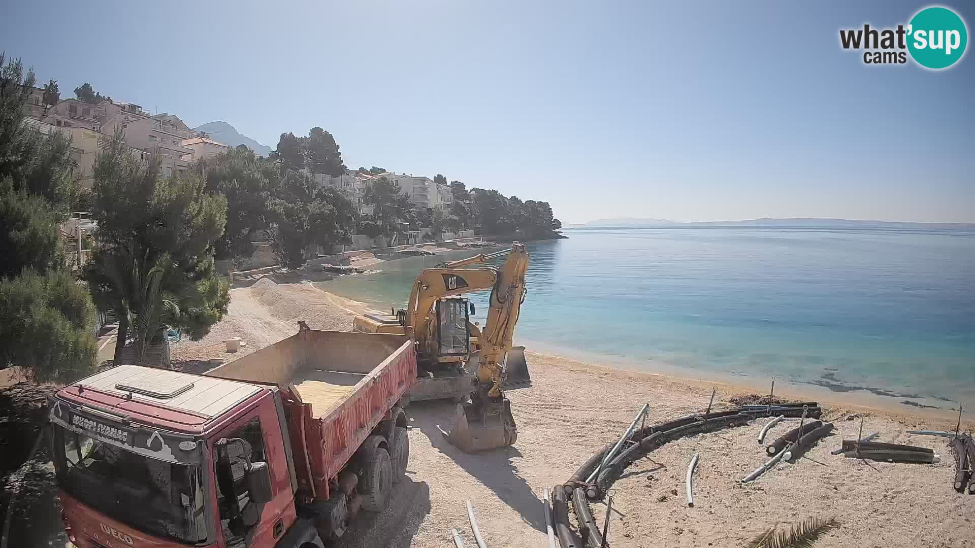 Webcam Lučica Strand Beach Brela – Liveblick von der Adriaküste