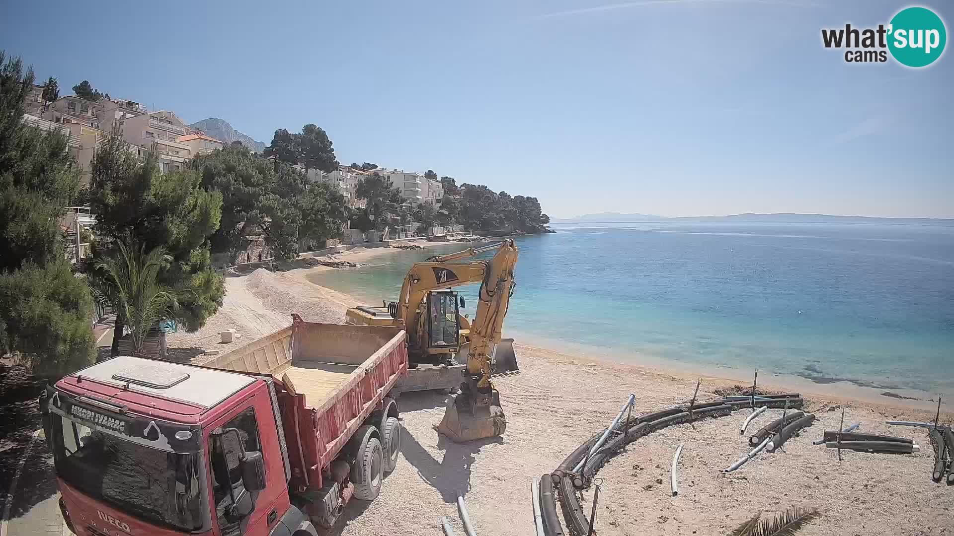 Webcam Lučica Strand Beach Brela – Liveblick von der Adriaküste