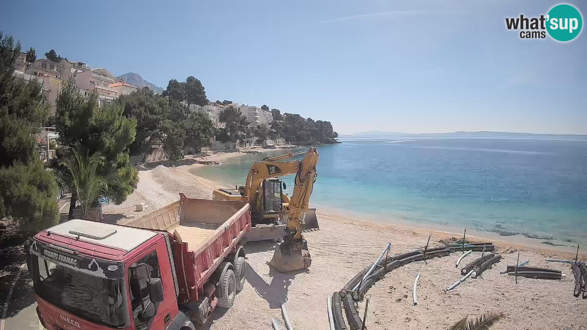 Web kamera Plaža Lučica Brela – Pogled uživo na jadransku obalu