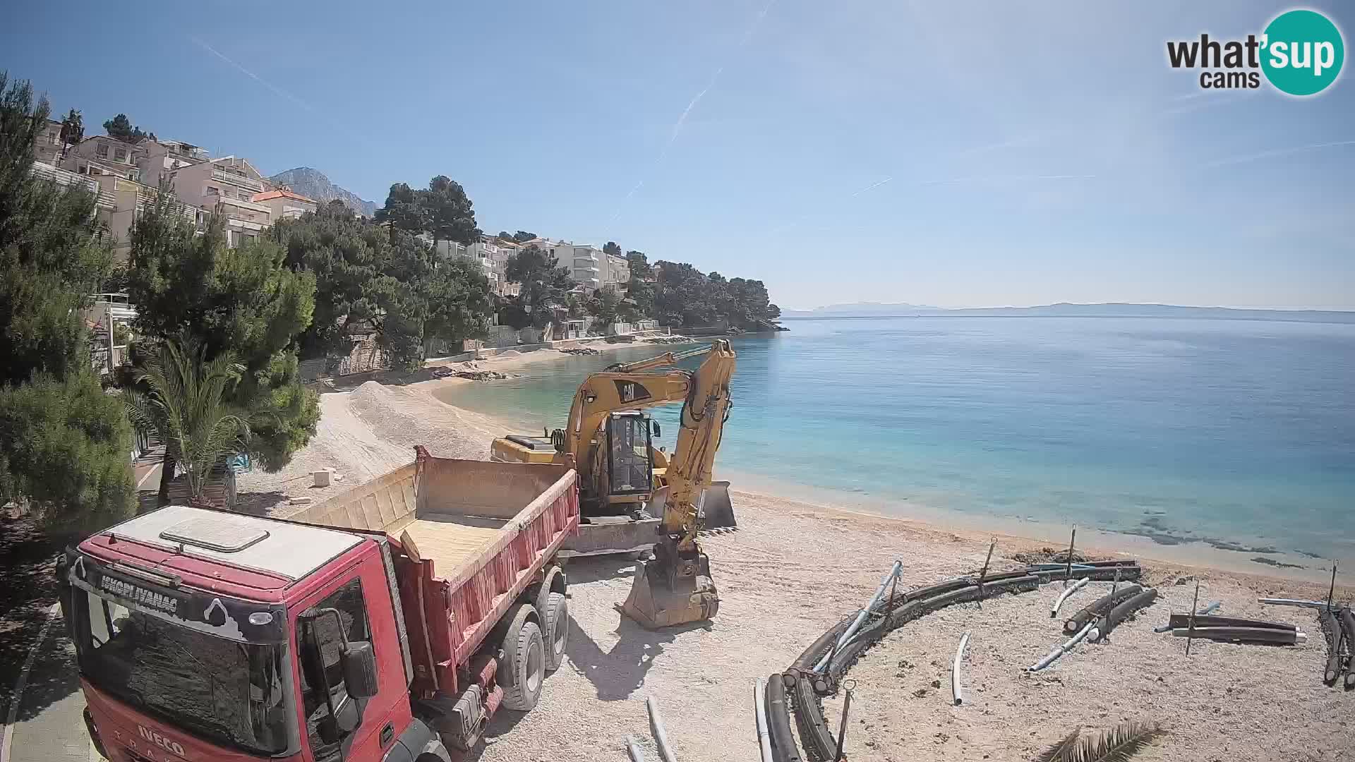 Webcam Playa Lučica Brela – Vista en directo de la costa adriática
