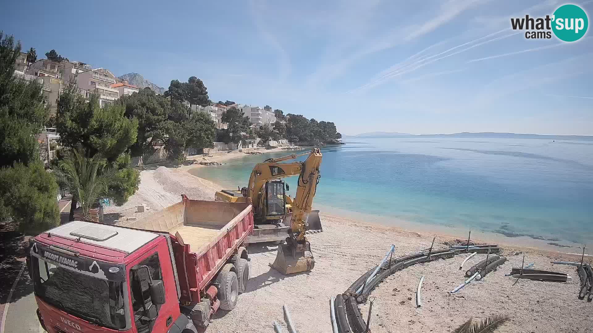 Webcam Plage Lučica Brela – Vue en direct sur la côte adriatique
