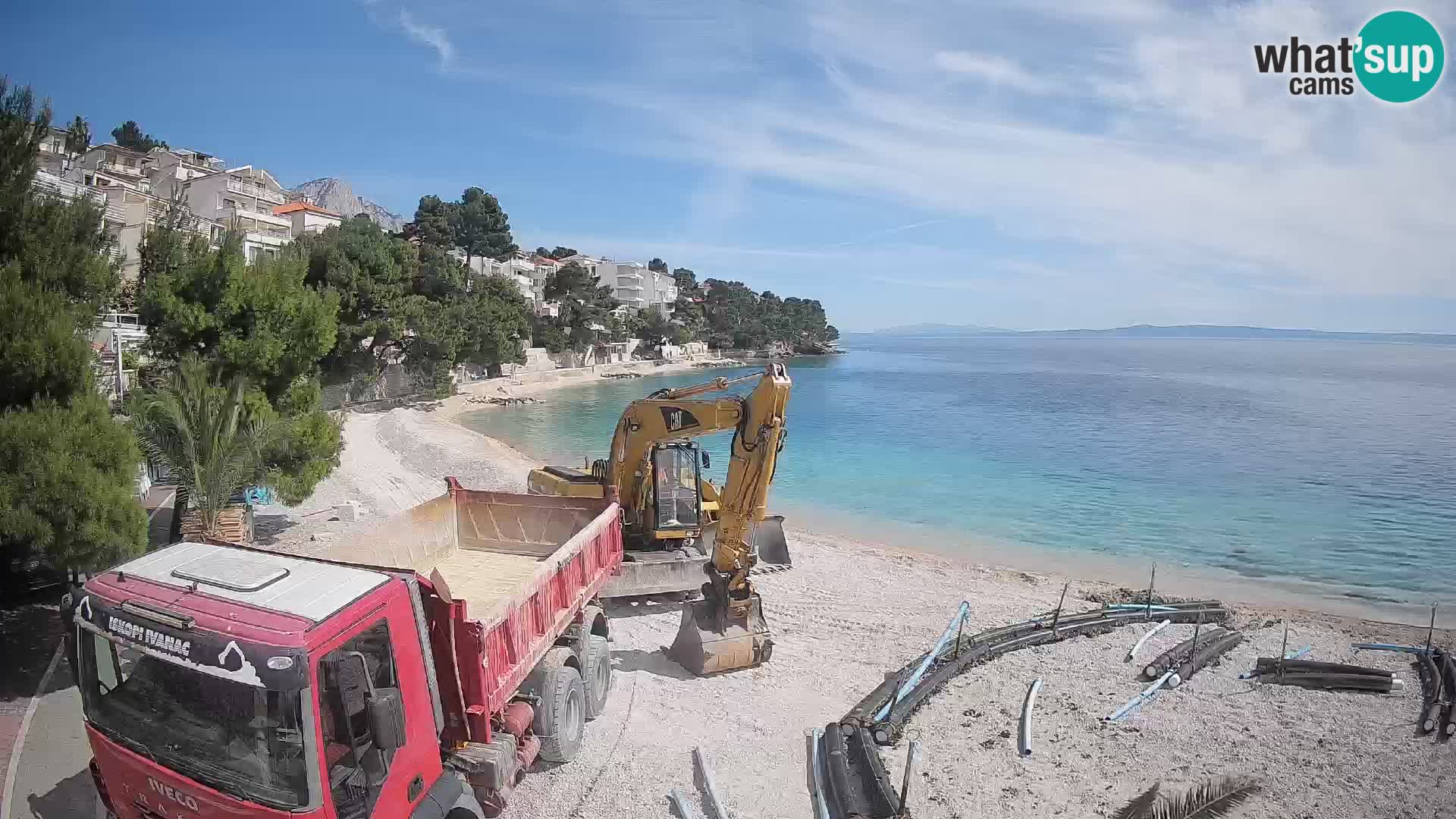 Webcam Plage Lučica Brela – Vue en direct sur la côte adriatique