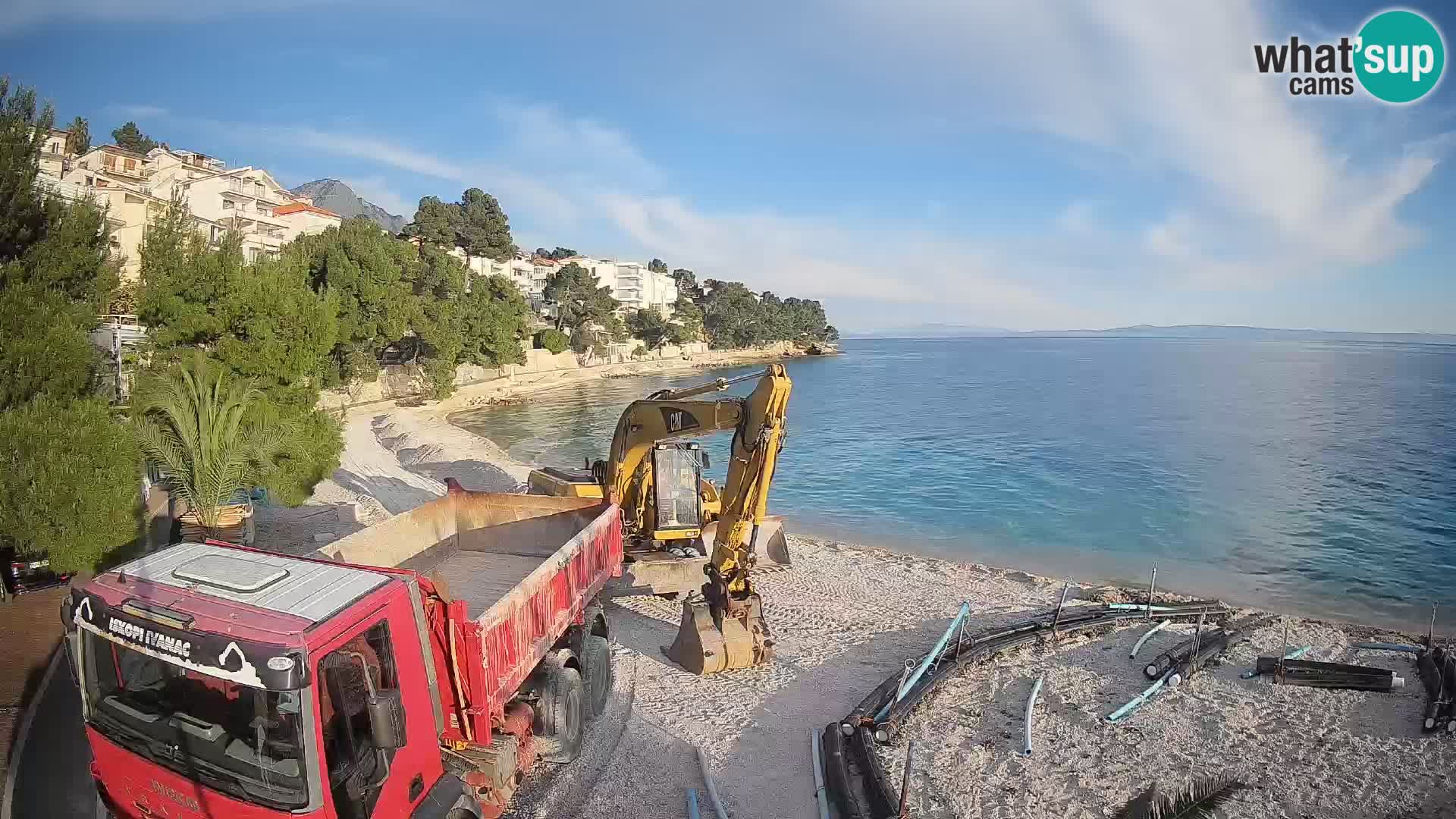 Webcam Lučica Strand Beach Brela – Liveblick von der Adriaküste