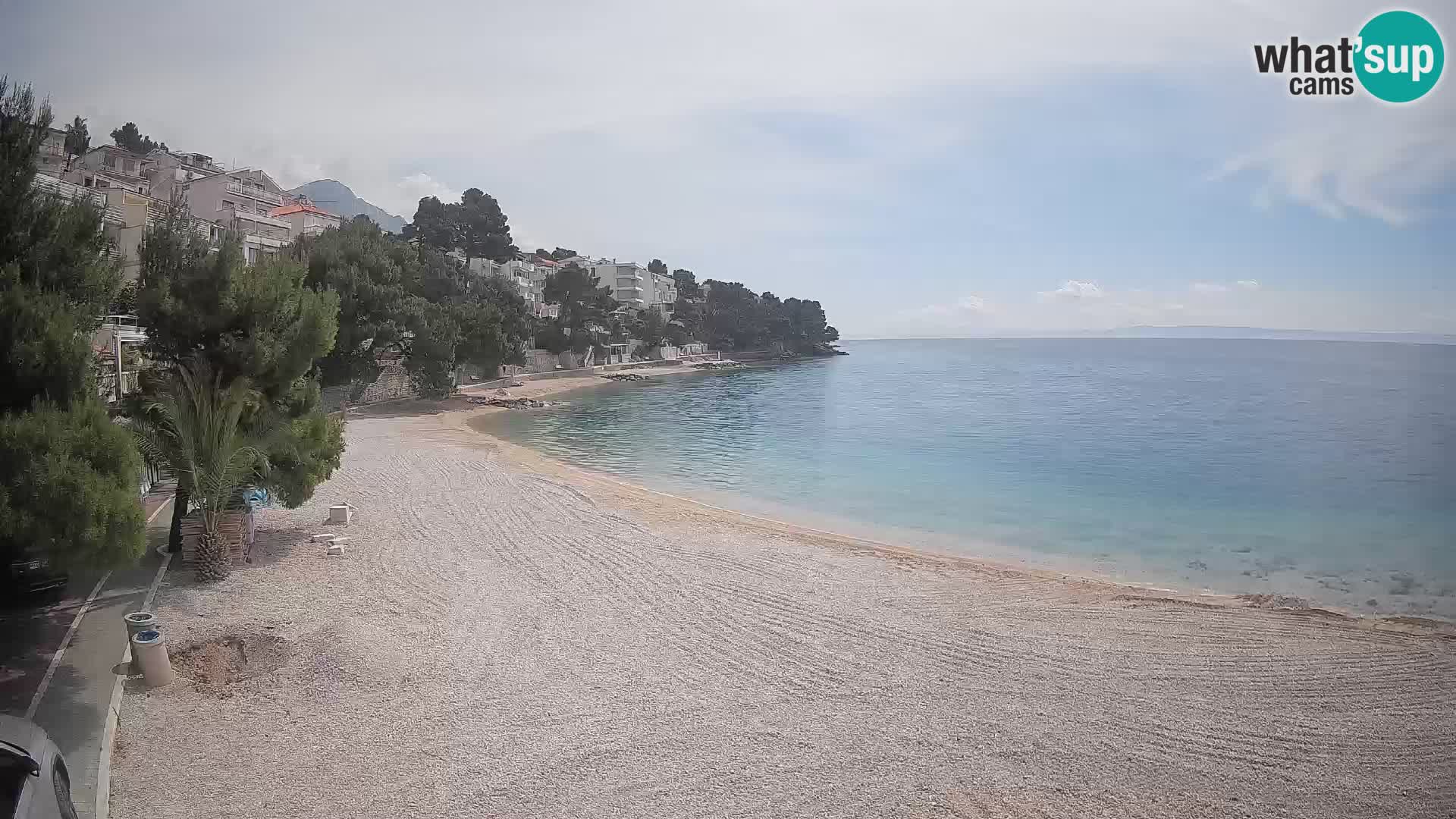 Spletna kamera Plaža Lučica Brela – Pogled v živo na Jadransko obalo
