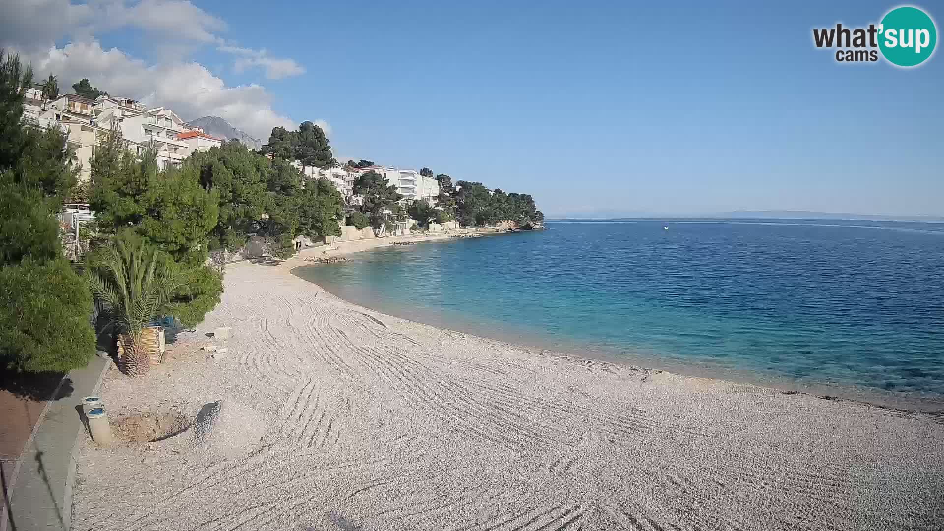 Webcam Plage Lučica Brela – Vue en direct sur la côte adriatique
