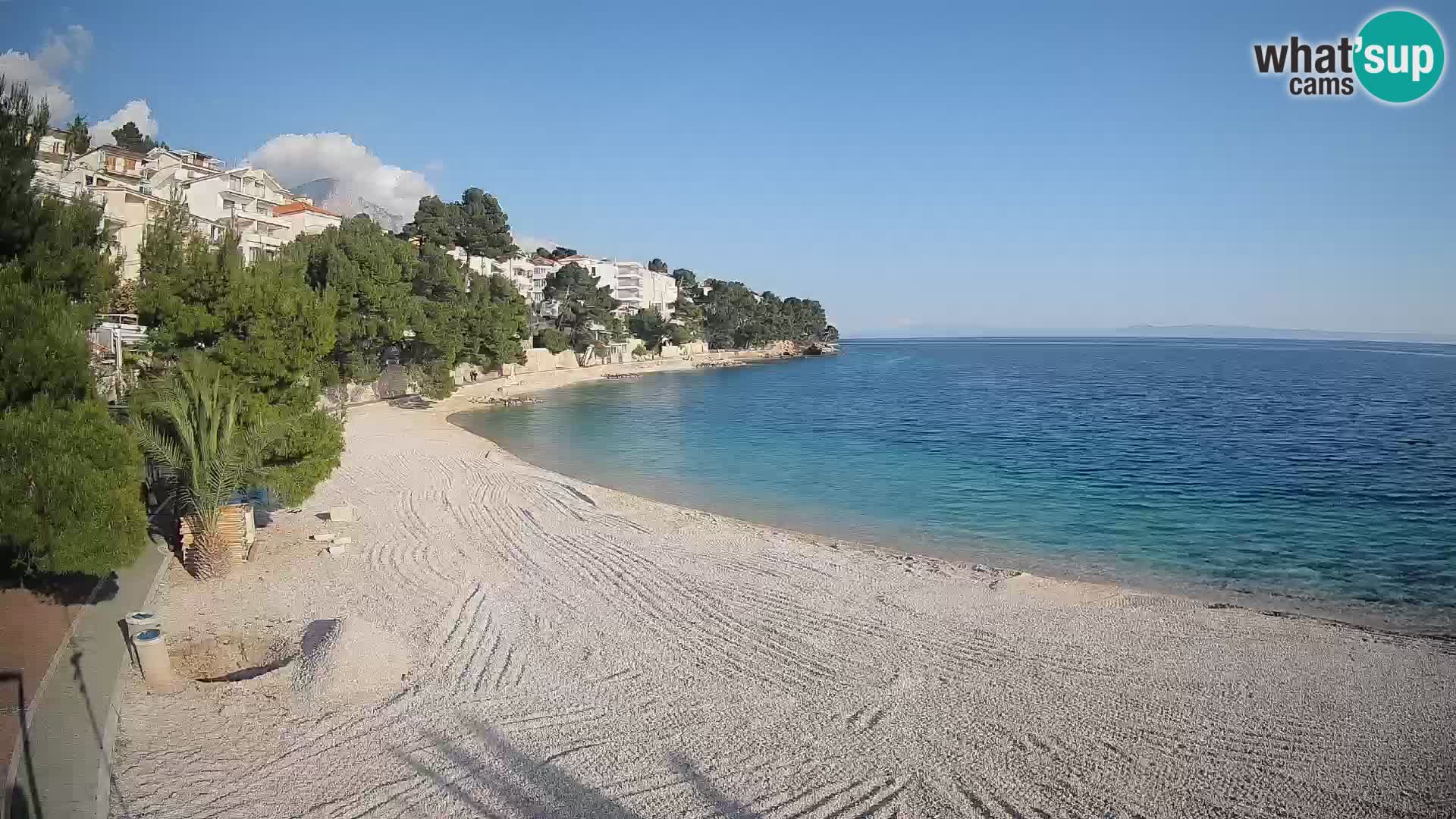 Webcam Plage Lučica Brela – Vue en direct sur la côte adriatique
