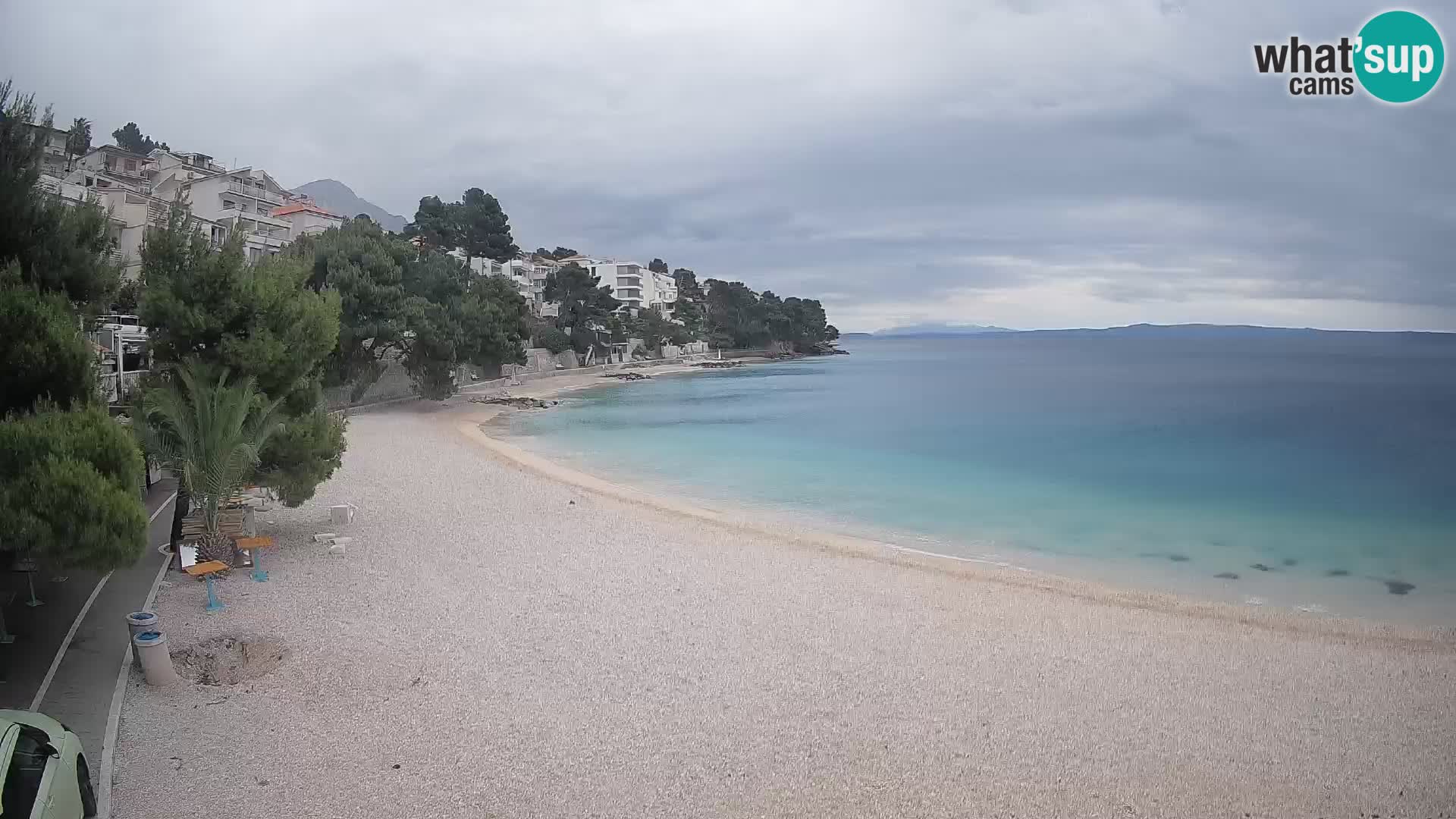 Webcam Lučica Strand Beach Brela – Liveblick von der Adriaküste