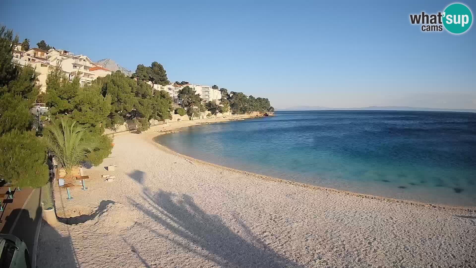 Webcam Lučica Strand Beach Brela – Liveblick von der Adriaküste