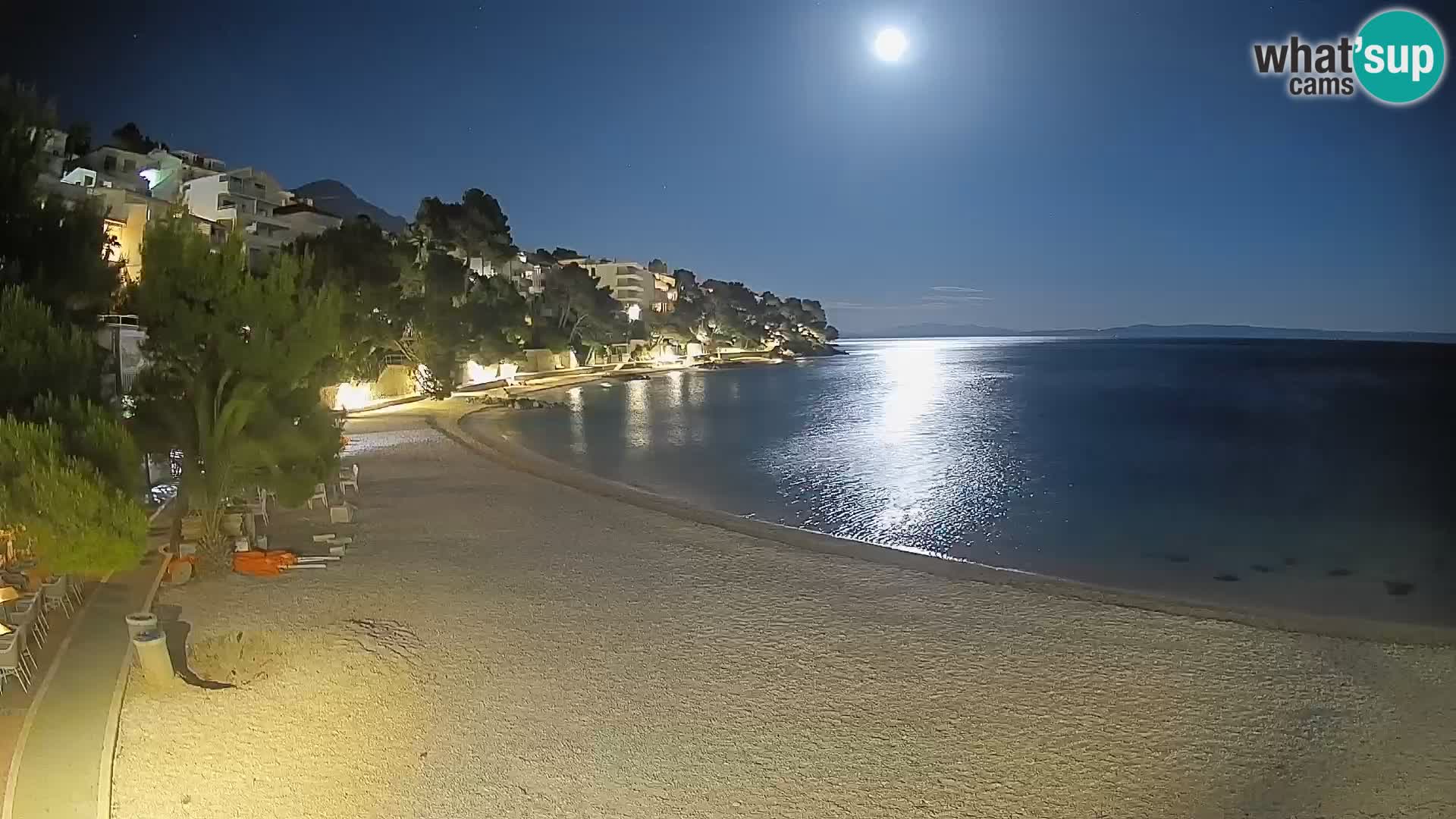 Webcam Lučica Strand Beach Brela – Liveblick von der Adriaküste