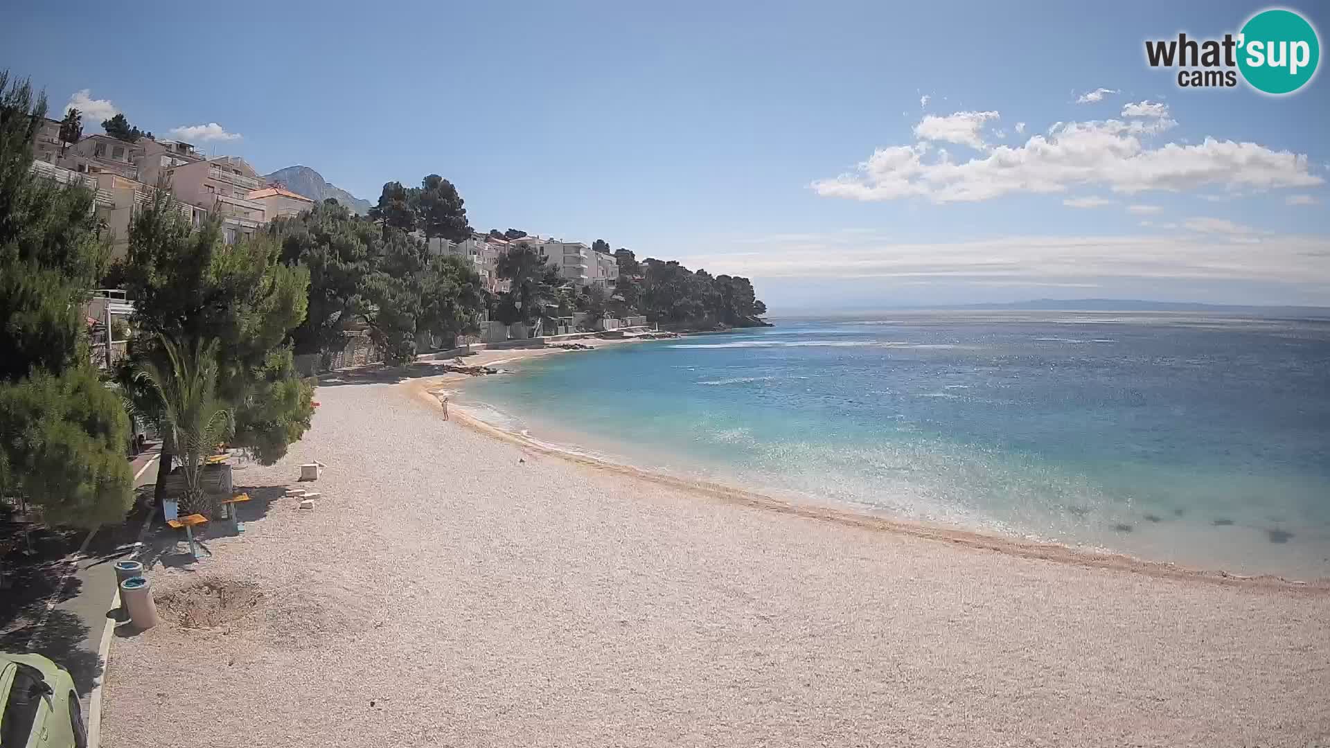 Spletna kamera Plaža Lučica Brela – Pogled v živo na Jadransko obalo