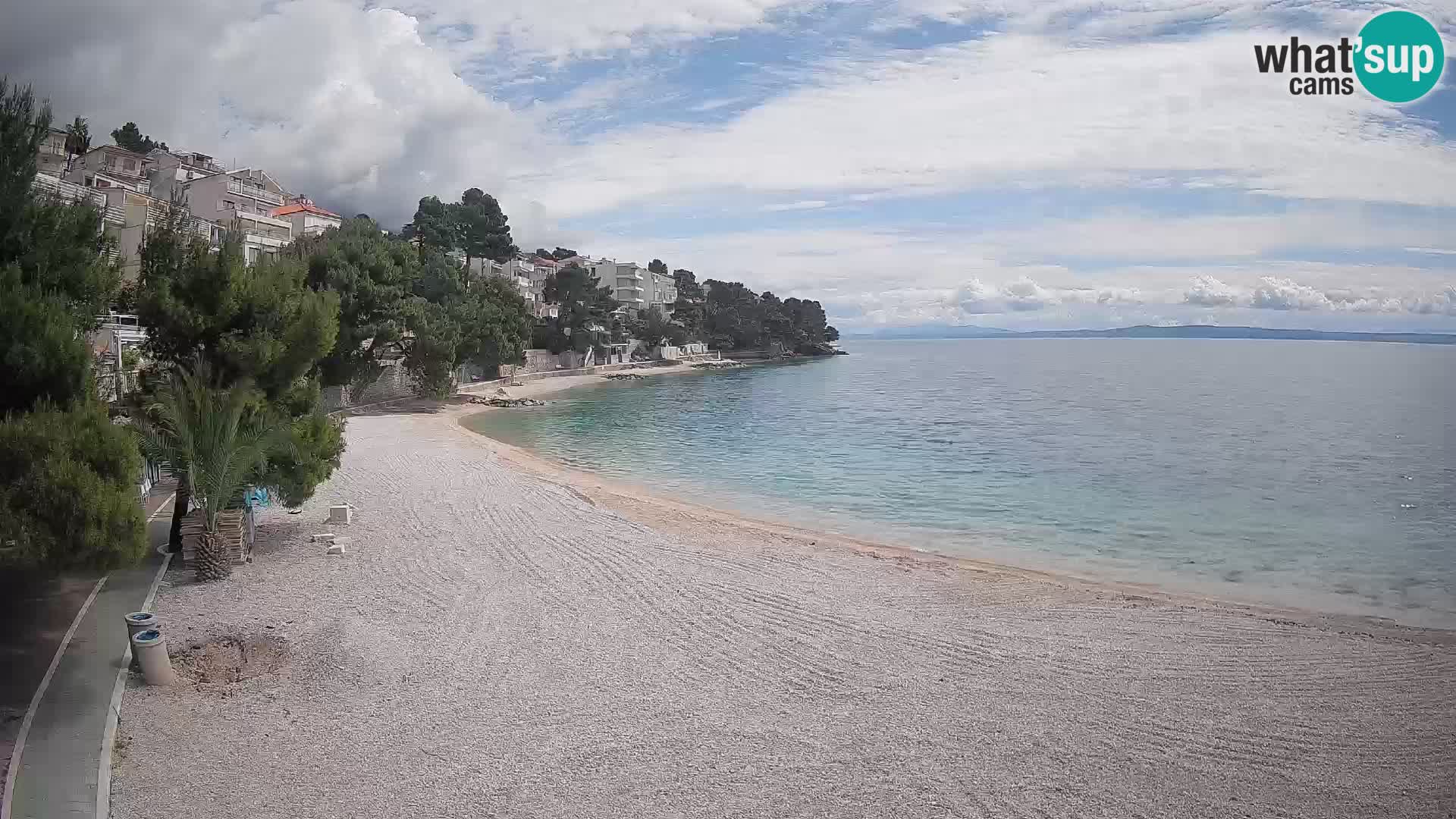 Webcam Lučica Strand Beach Brela – Liveblick von der Adriaküste