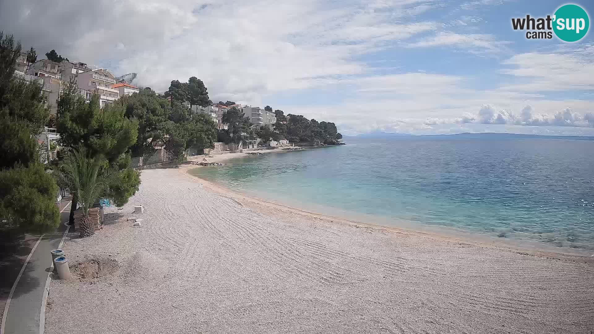 Spletna kamera Plaža Lučica Brela – Pogled v živo na Jadransko obalo