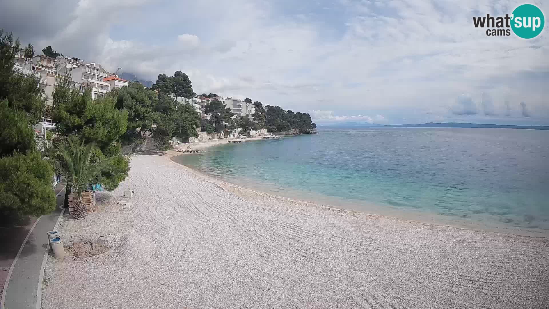 Webcam Lučica Strand Beach Brela – Liveblick von der Adriaküste