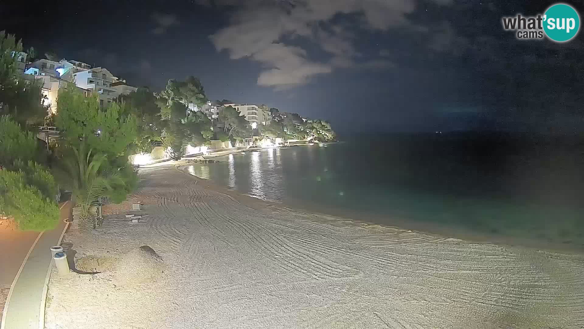 Webcam Lučica Strand Beach Brela – Liveblick von der Adriaküste