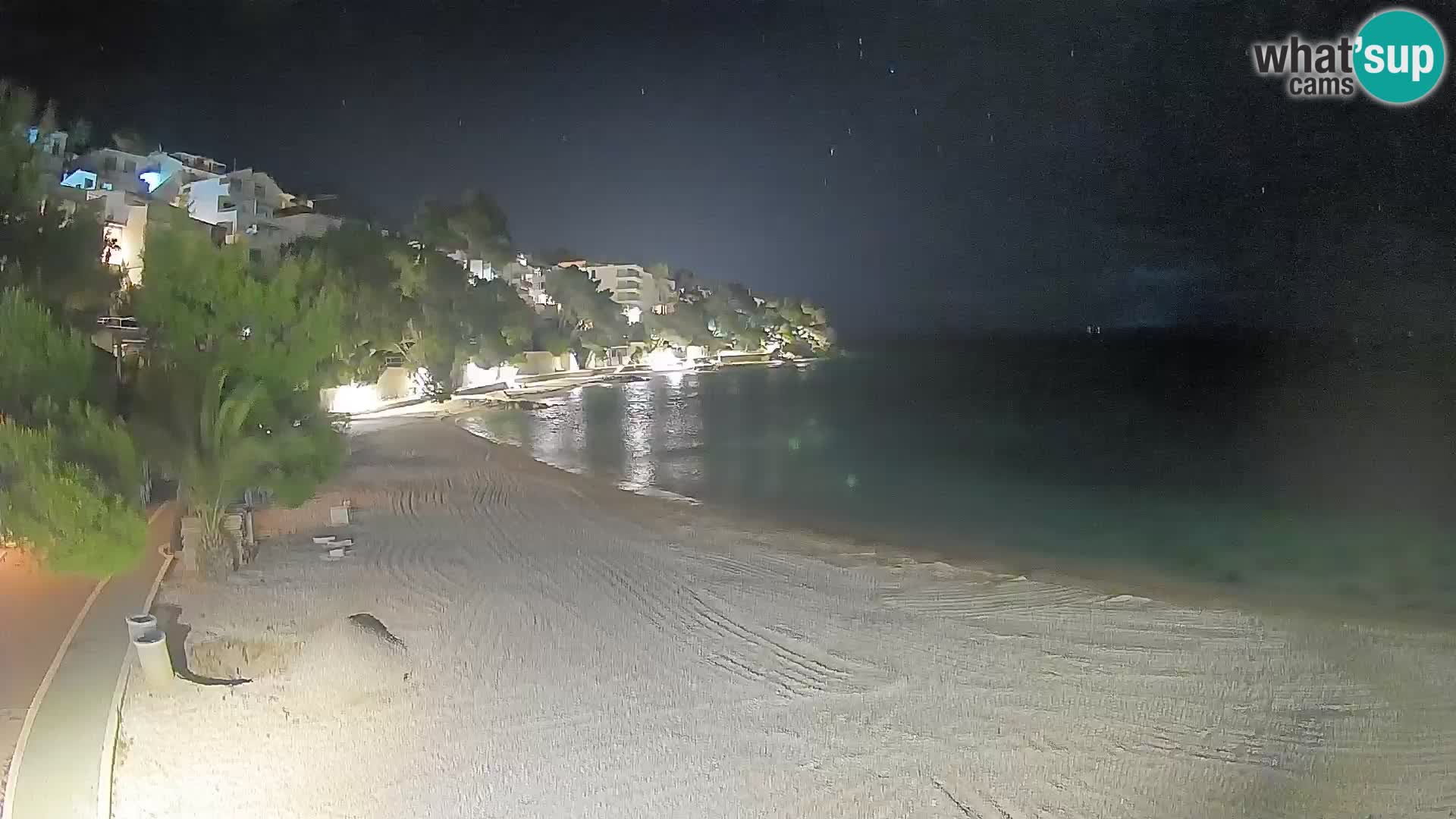Webcam Lučica Strand Beach Brela – Liveblick von der Adriaküste