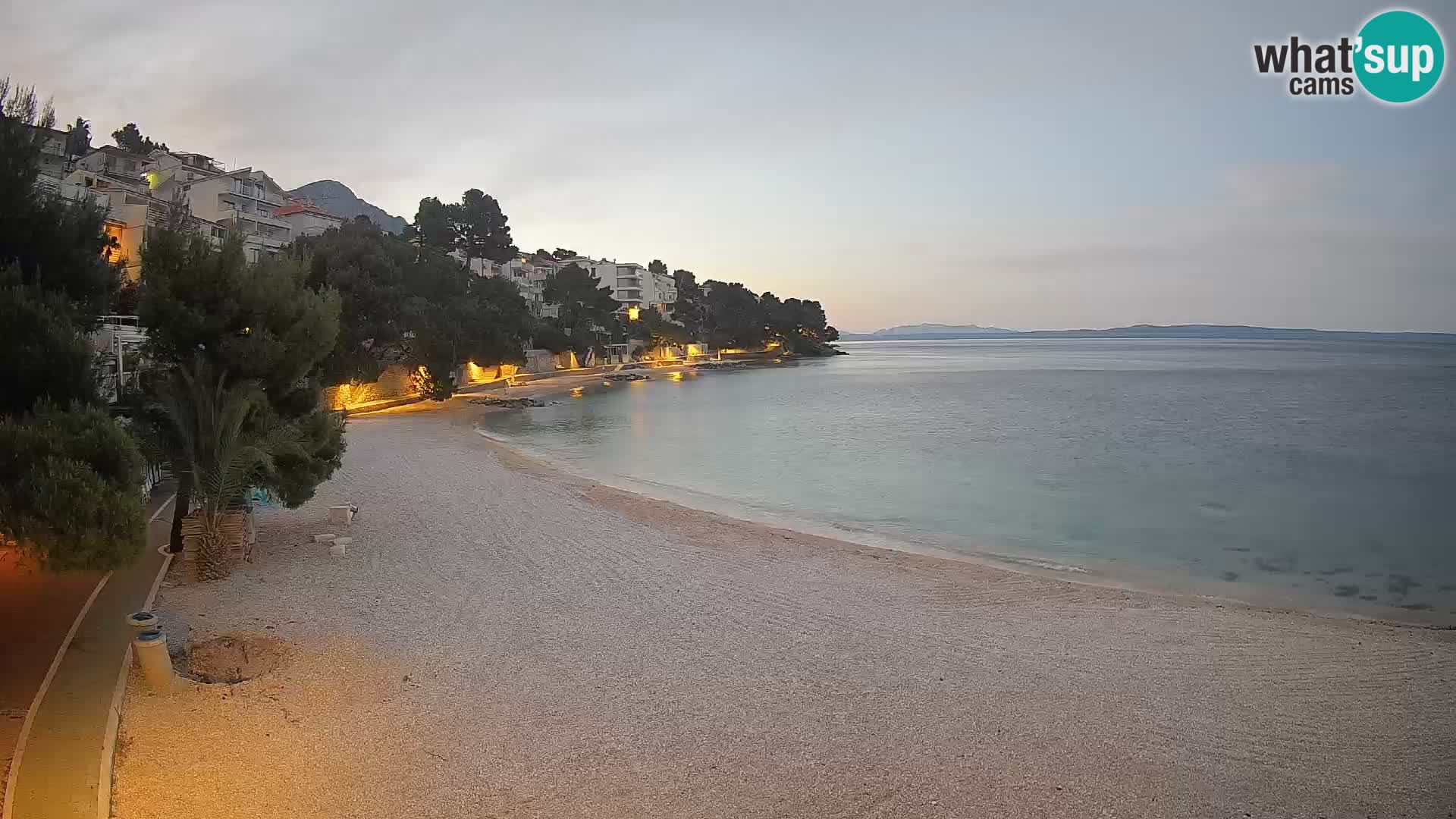 Webcam Spiaggia Lučica Brela – Vista live sulla costa adriatica