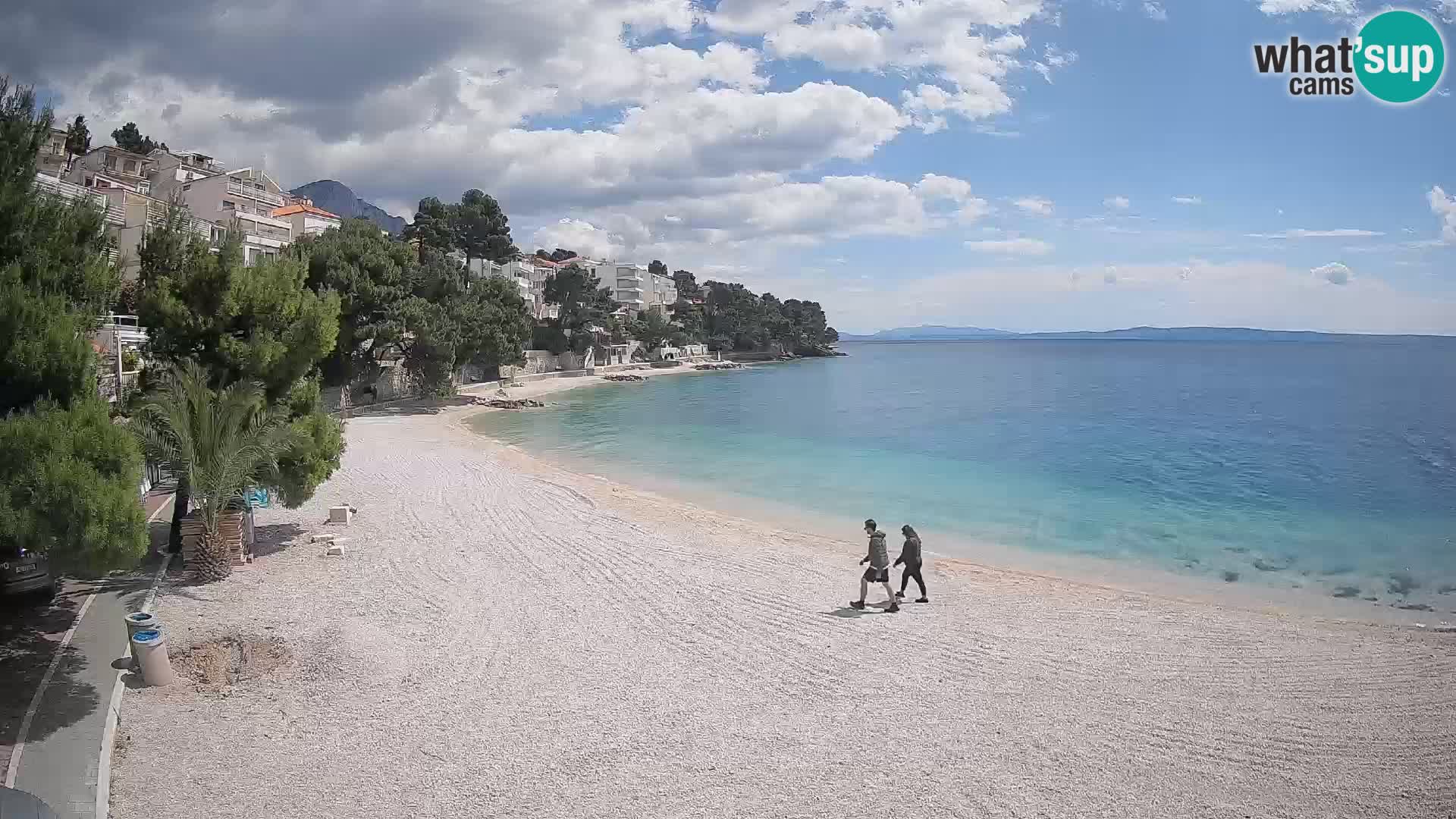 Webcam Lučica Strand Beach Brela – Liveblick von der Adriaküste