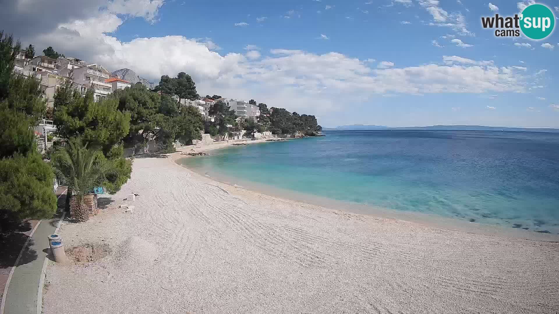 Webcam Lučica Strand Beach Brela – Liveblick von der Adriaküste