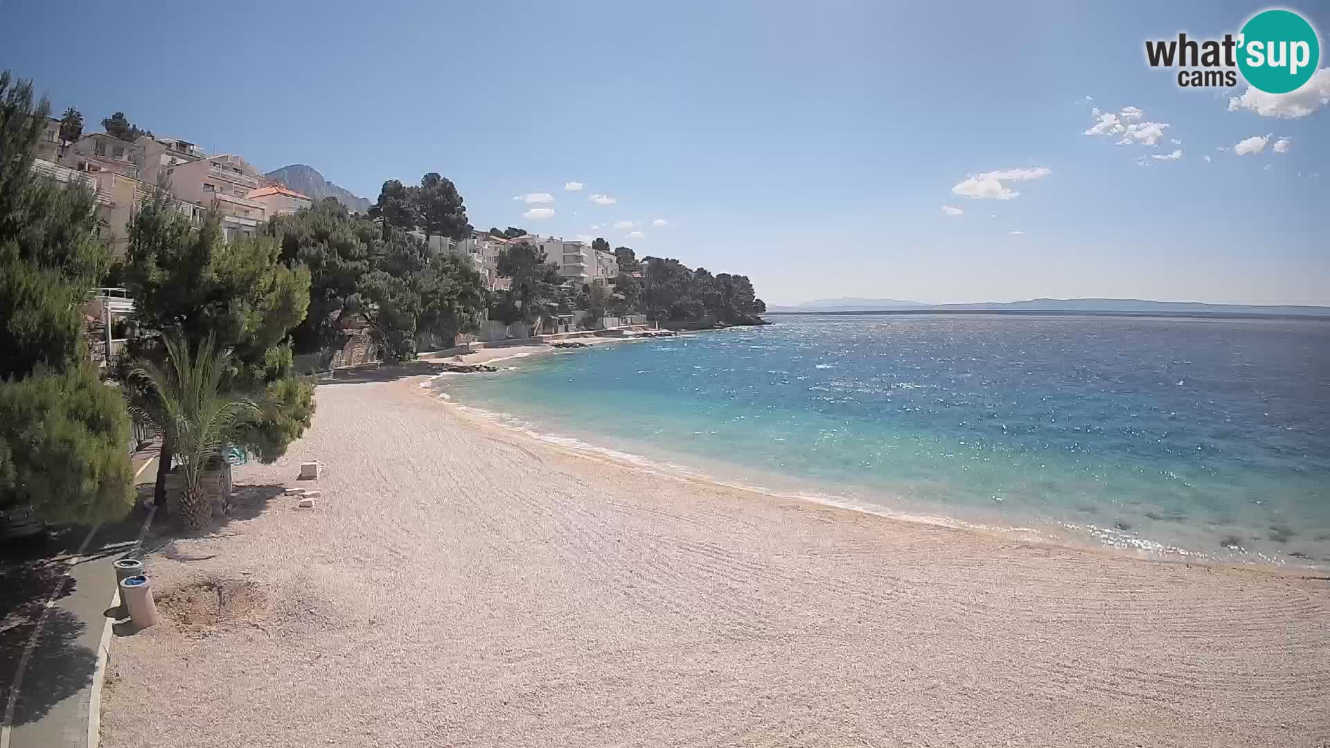 Webcam Lučica Strand Beach Brela – Liveblick von der Adriaküste