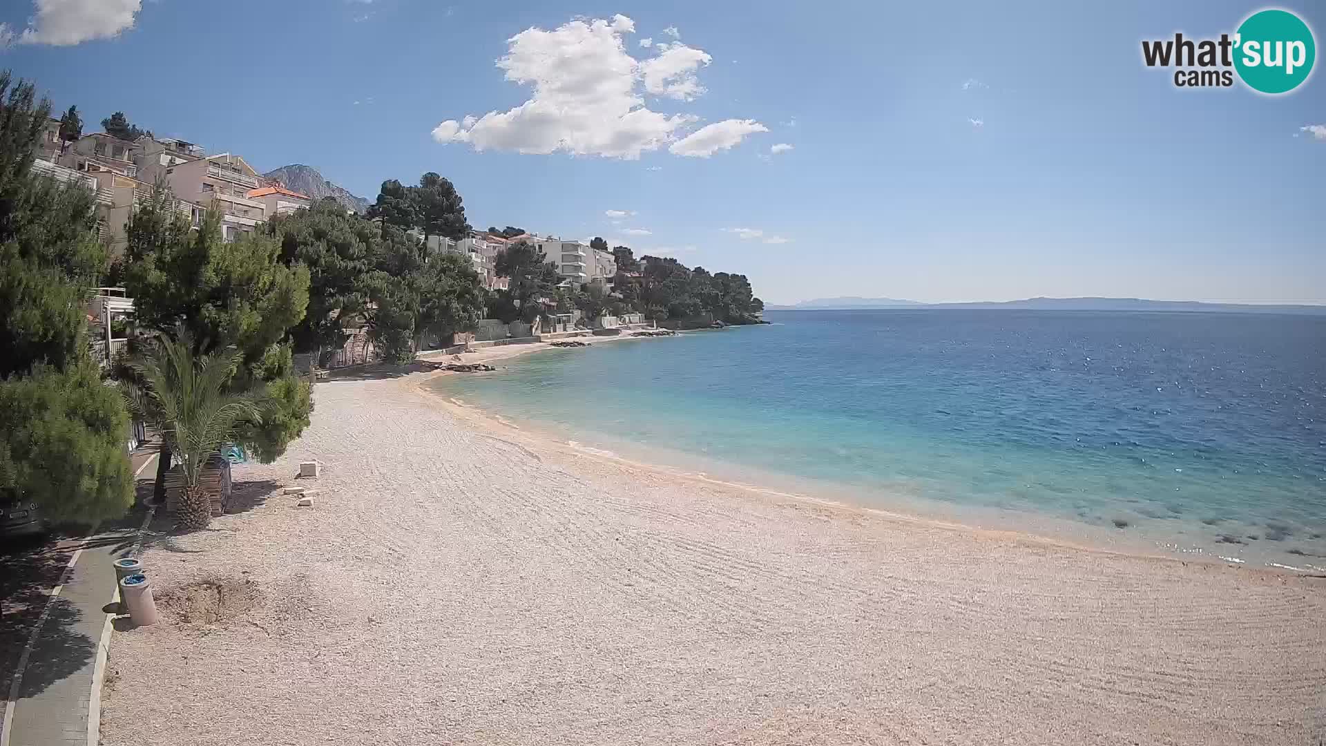 Webcam Spiaggia Lučica Brela – Vista live sulla costa adriatica