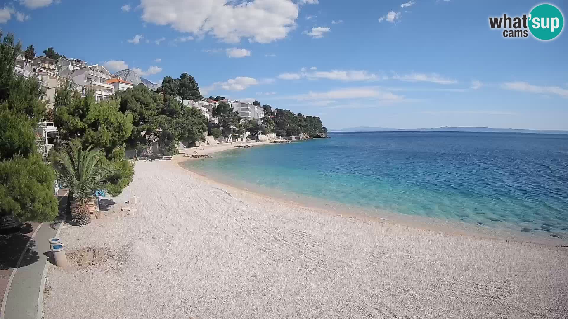Spletna kamera Plaža Lučica Brela – Pogled v živo na Jadransko obalo